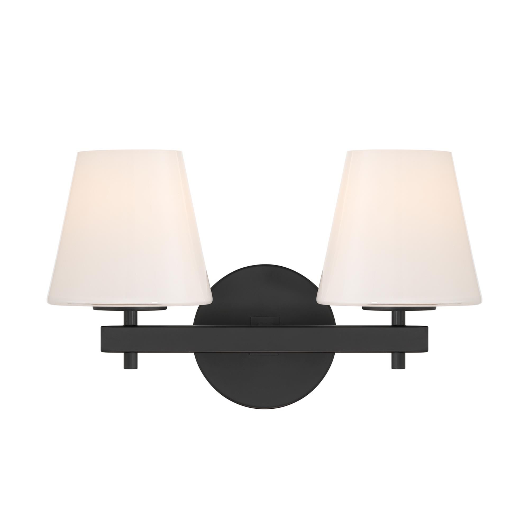 Shown in Black finish and Glass shade