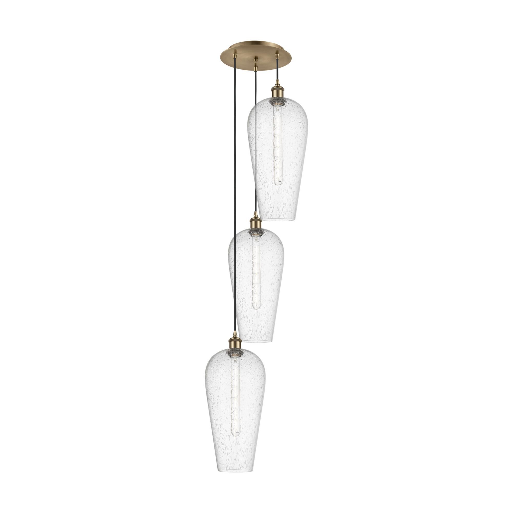 Shown in Antique Copper finish and Seedy glass