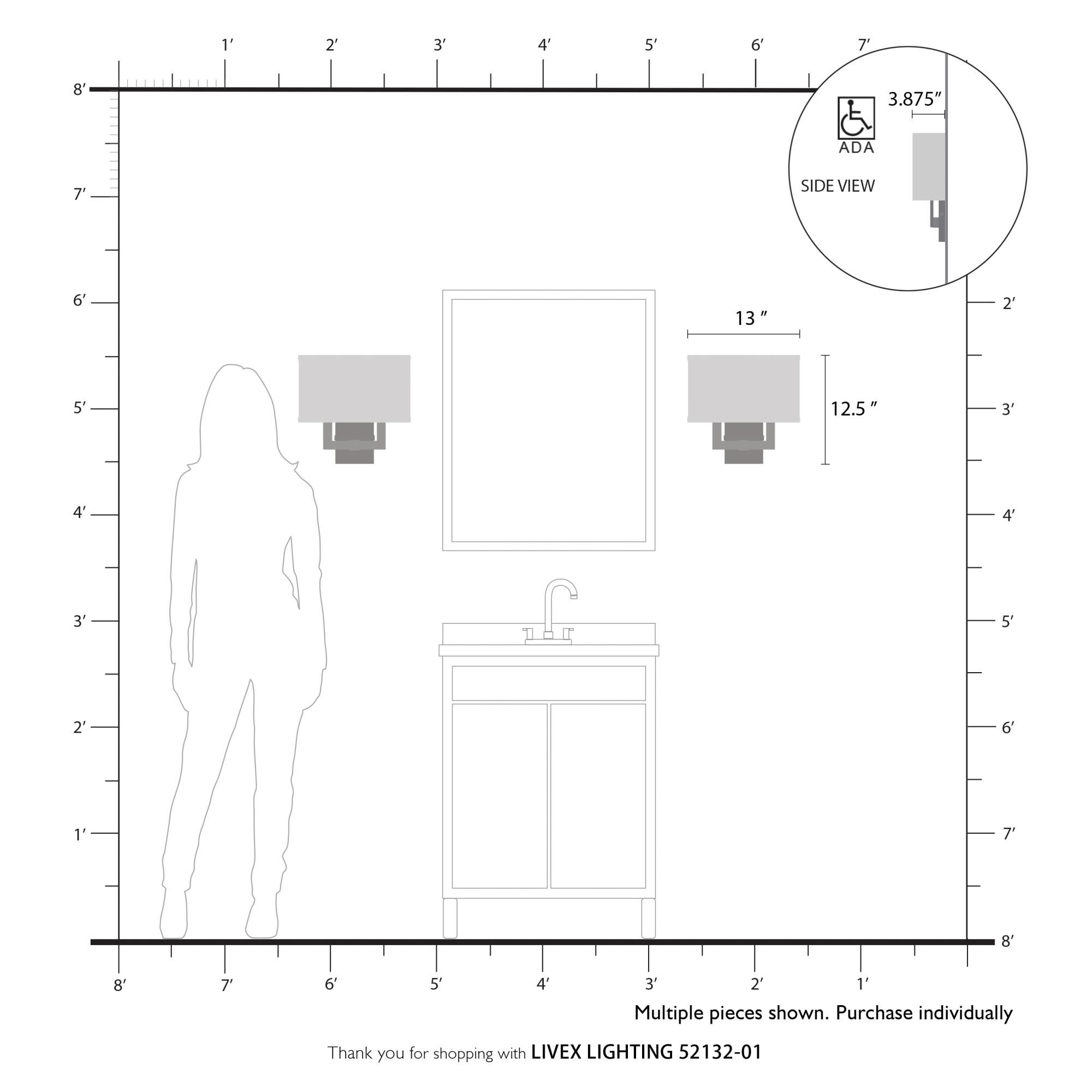 Monroe 13 Inch Wall Sconce by Livex Lighting