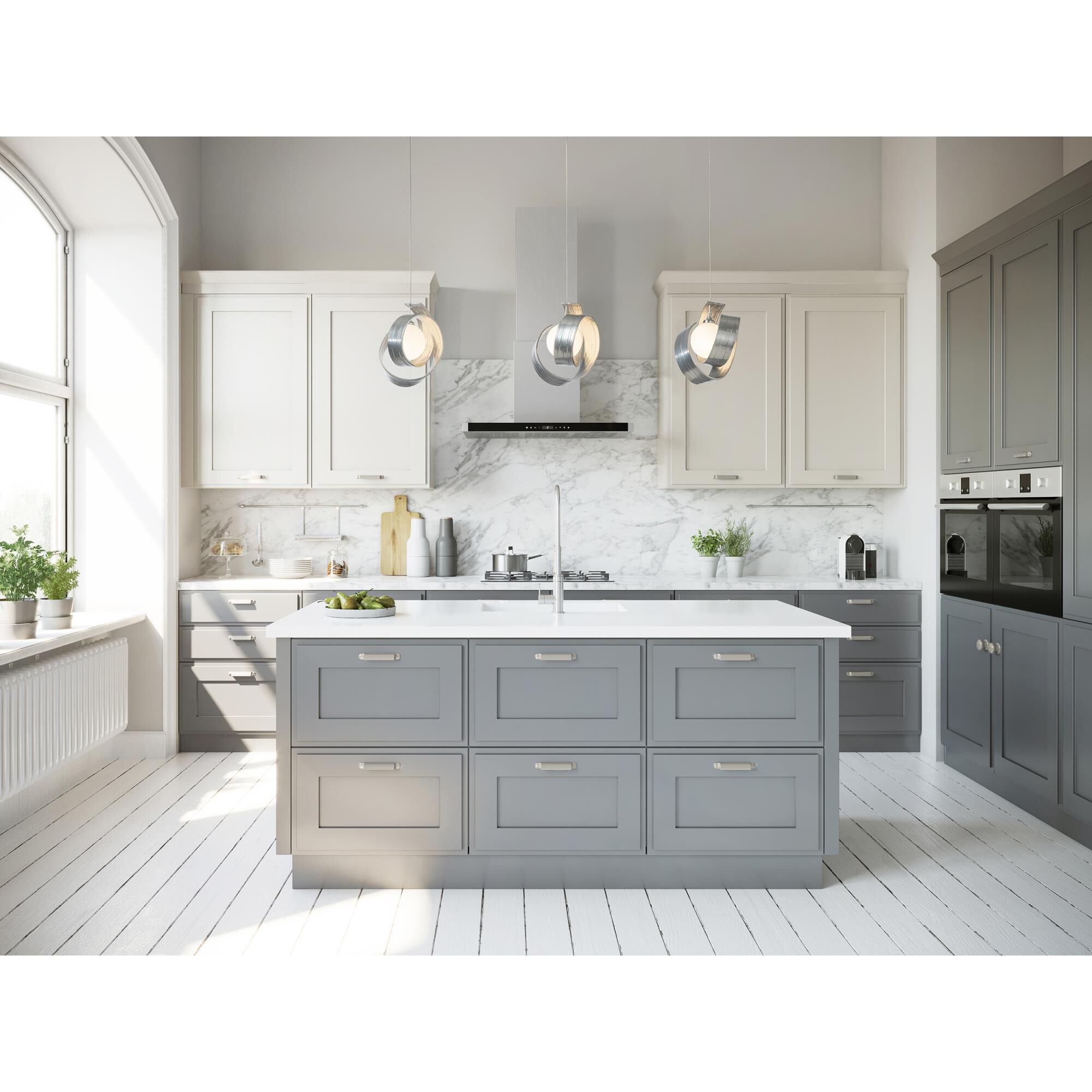 Shown in Sterling finish and Opal glass