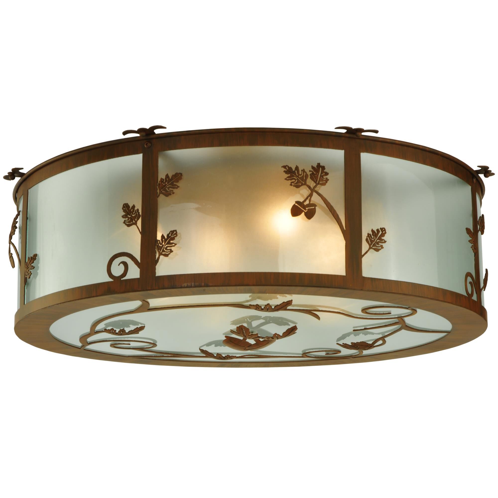 Oak Leaf And Acorn 30 Inch 4 Light Flush Mount by Meyda Lighting