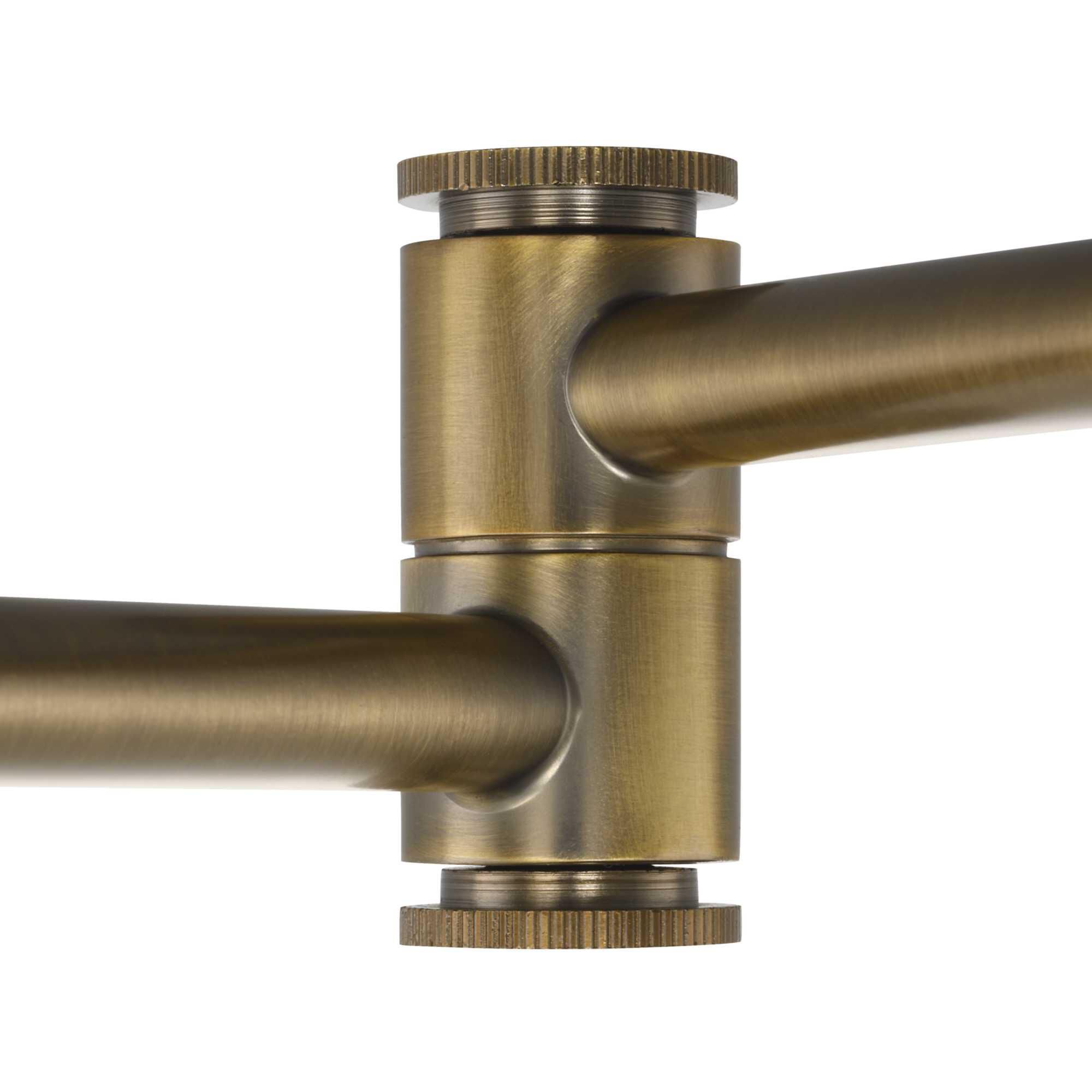 Shown in Vintage Brass finish and Vintage Brass glass