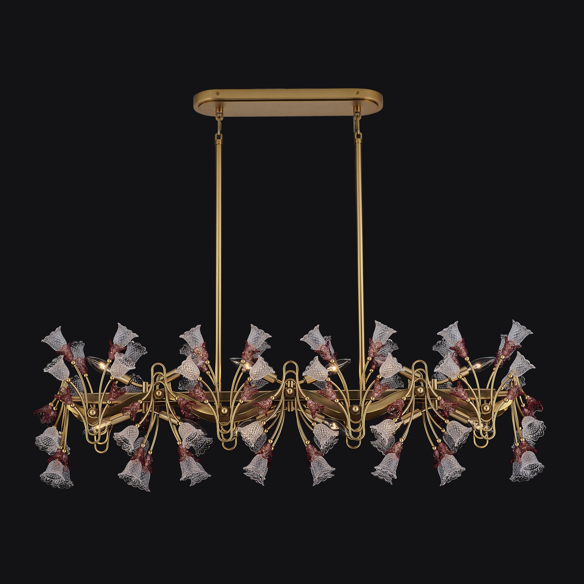 Shown in Antique Brass finish and Vintage Rose crystal