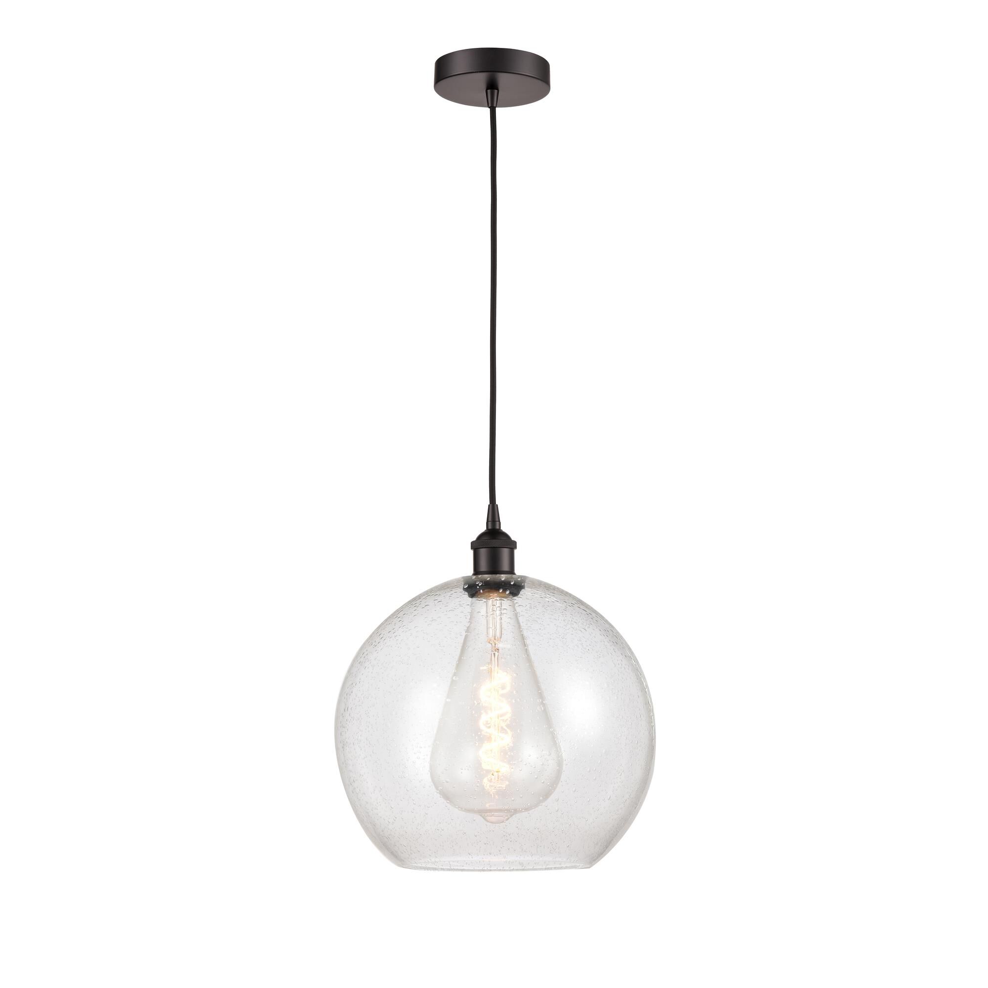 Shown in Oil Rubbed Bronze finish and Seedy glass
