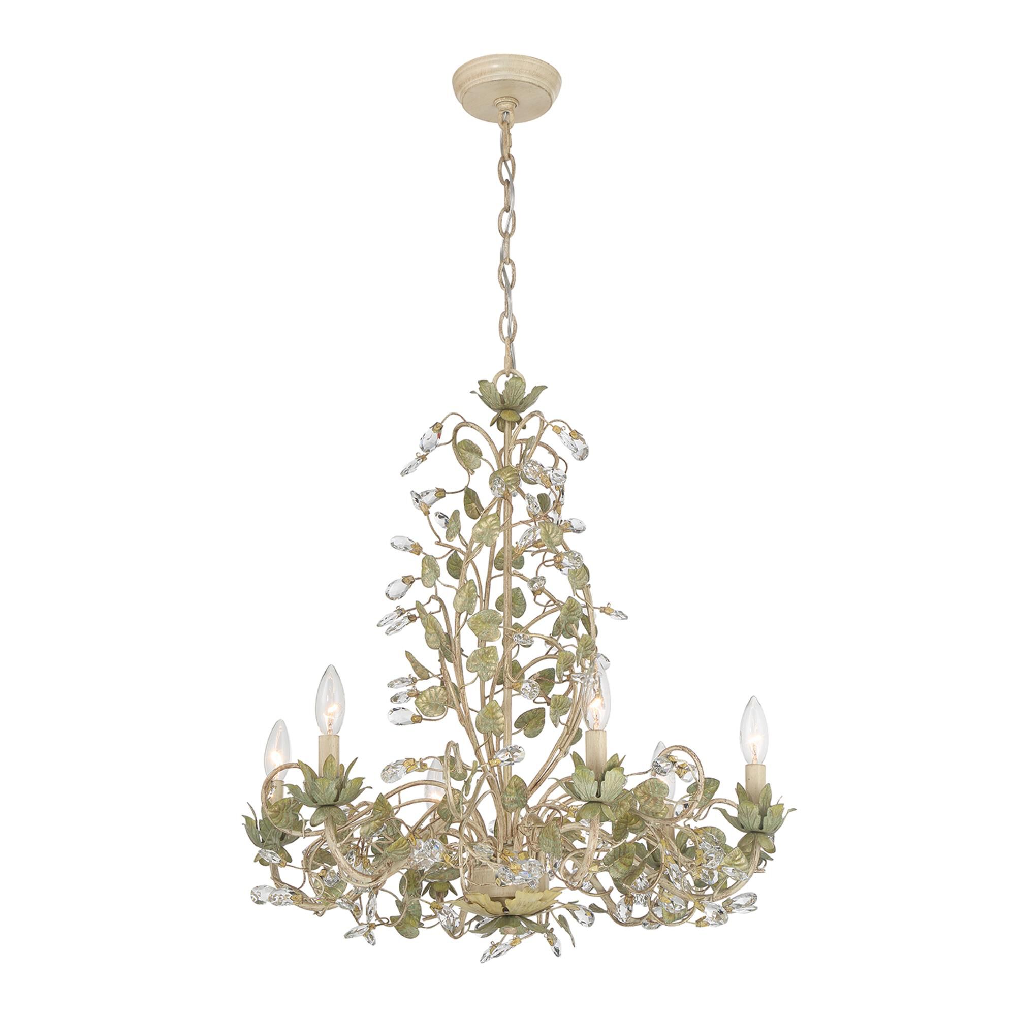Shown in Champagne Green Tea finish and Clear Hand Cut crystal
