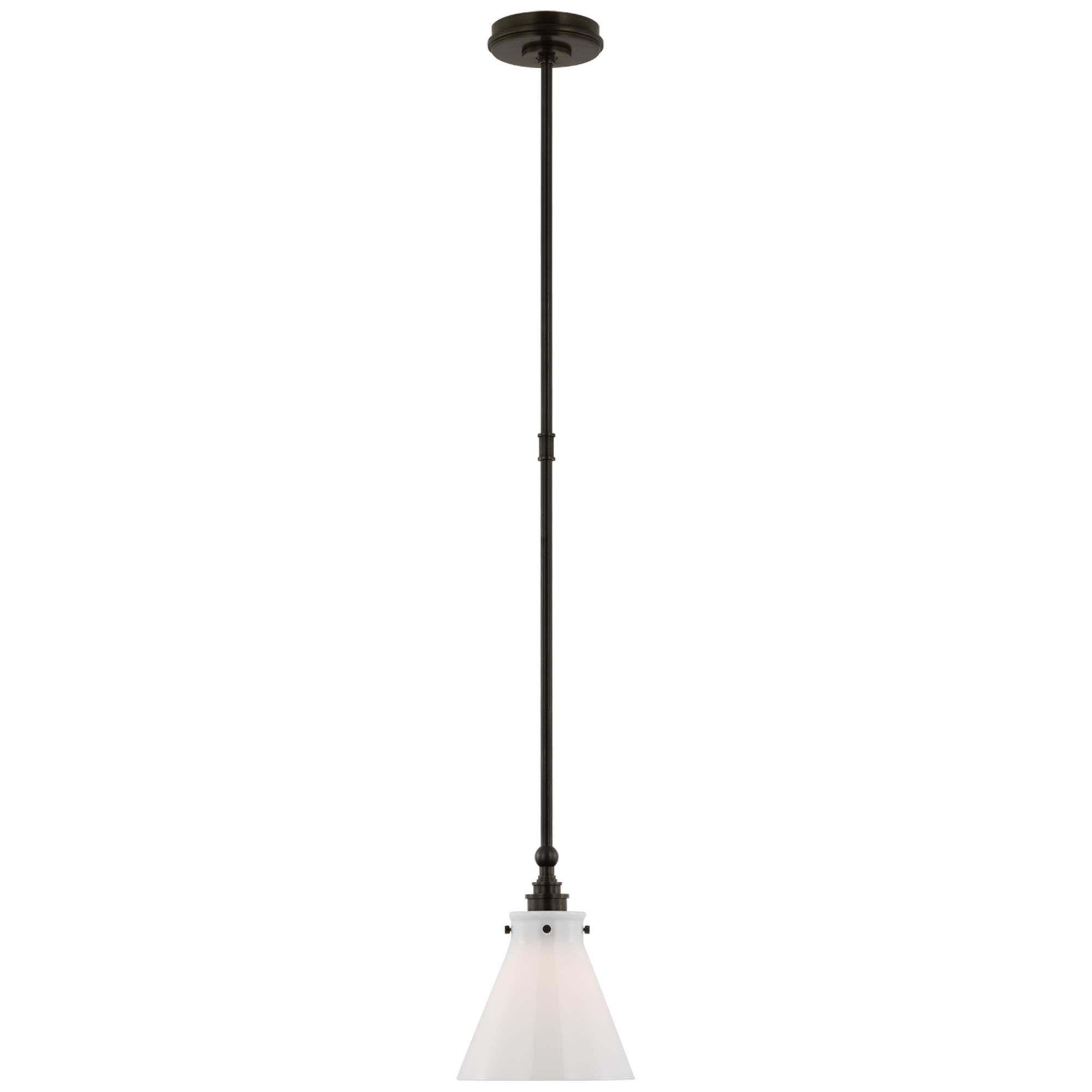 Shown in Bronze finish and White glass