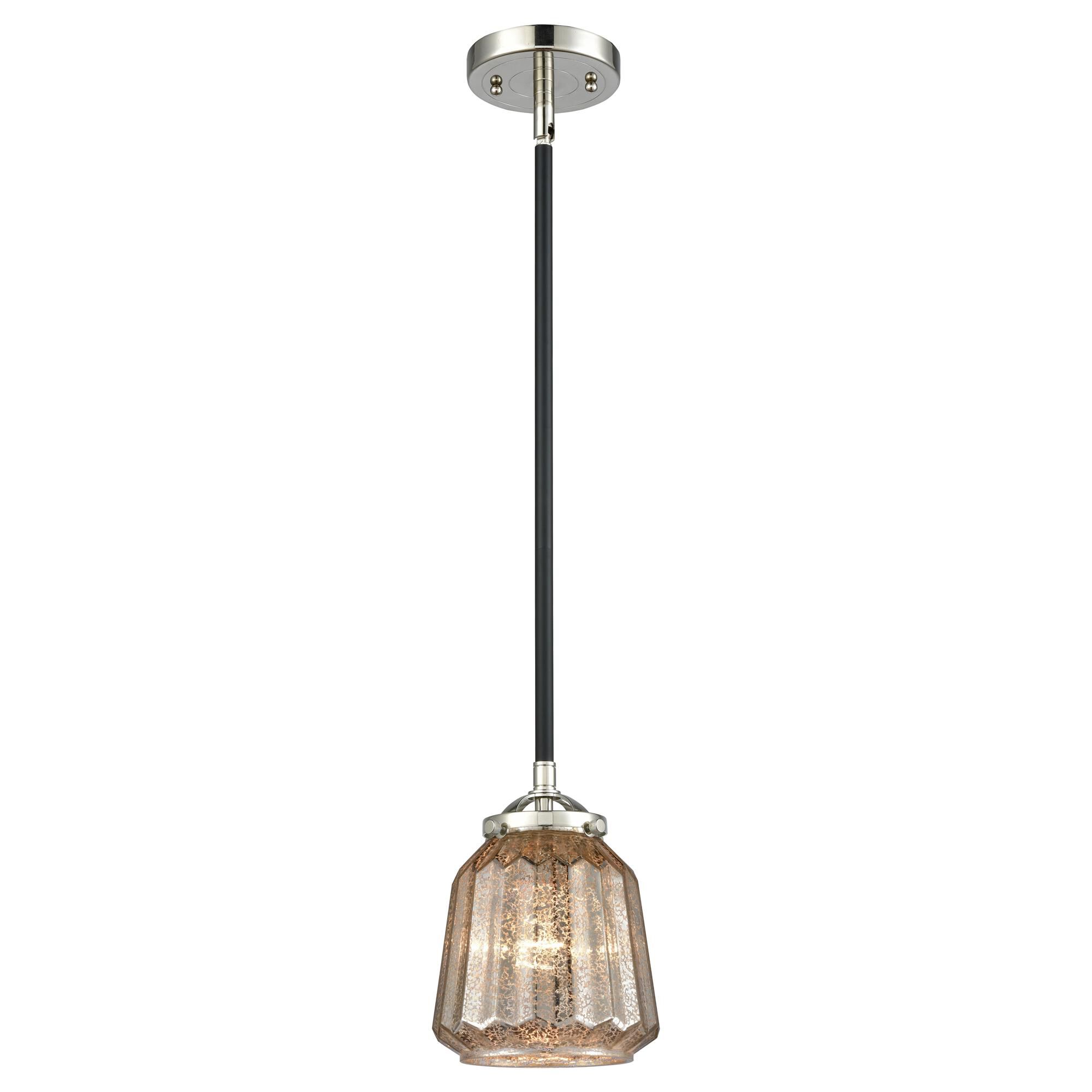 Shown in Black Polished Nickel finish and Mercury Plated glass