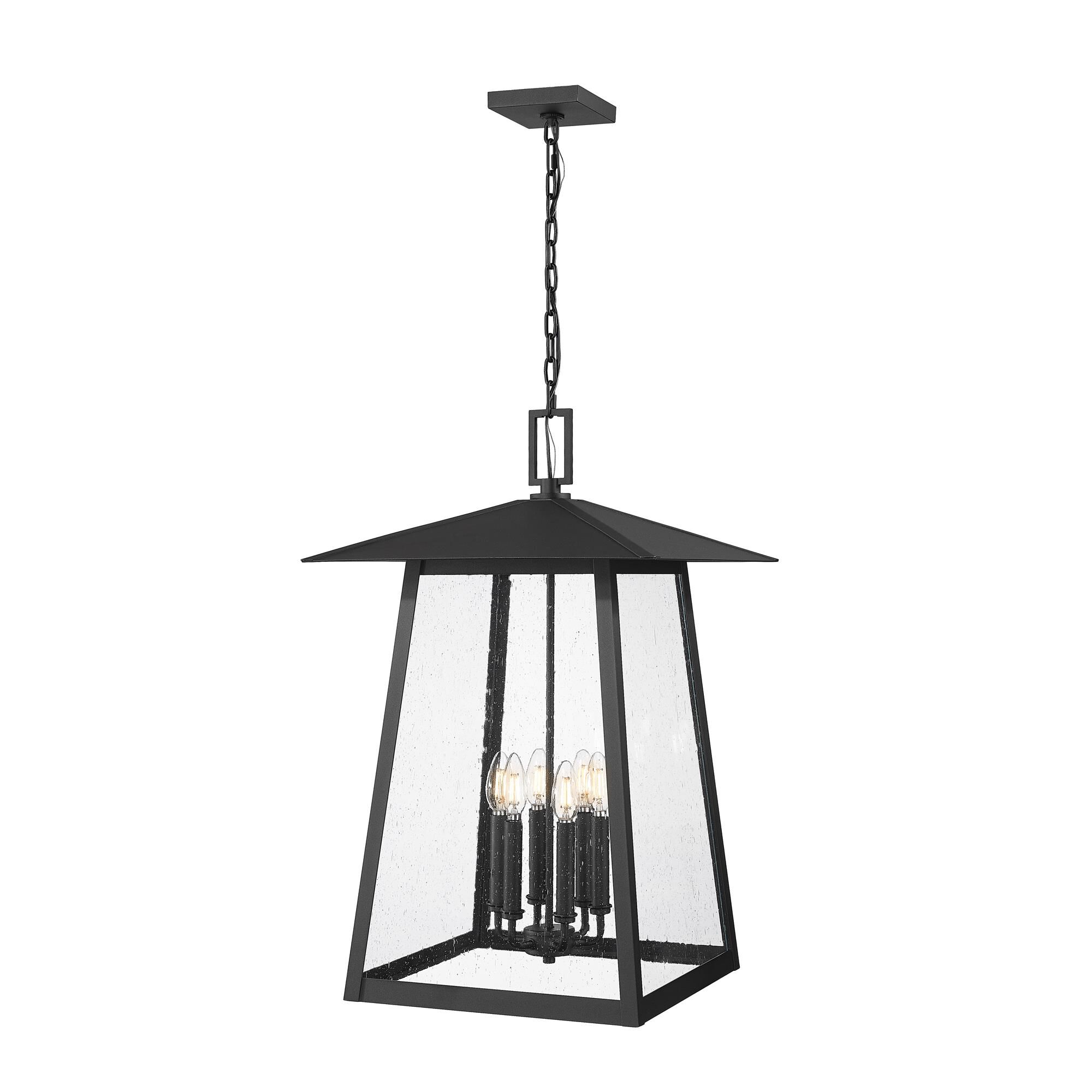 Shown in Black finish and Clear Seedy glass and Clear Seedy shade