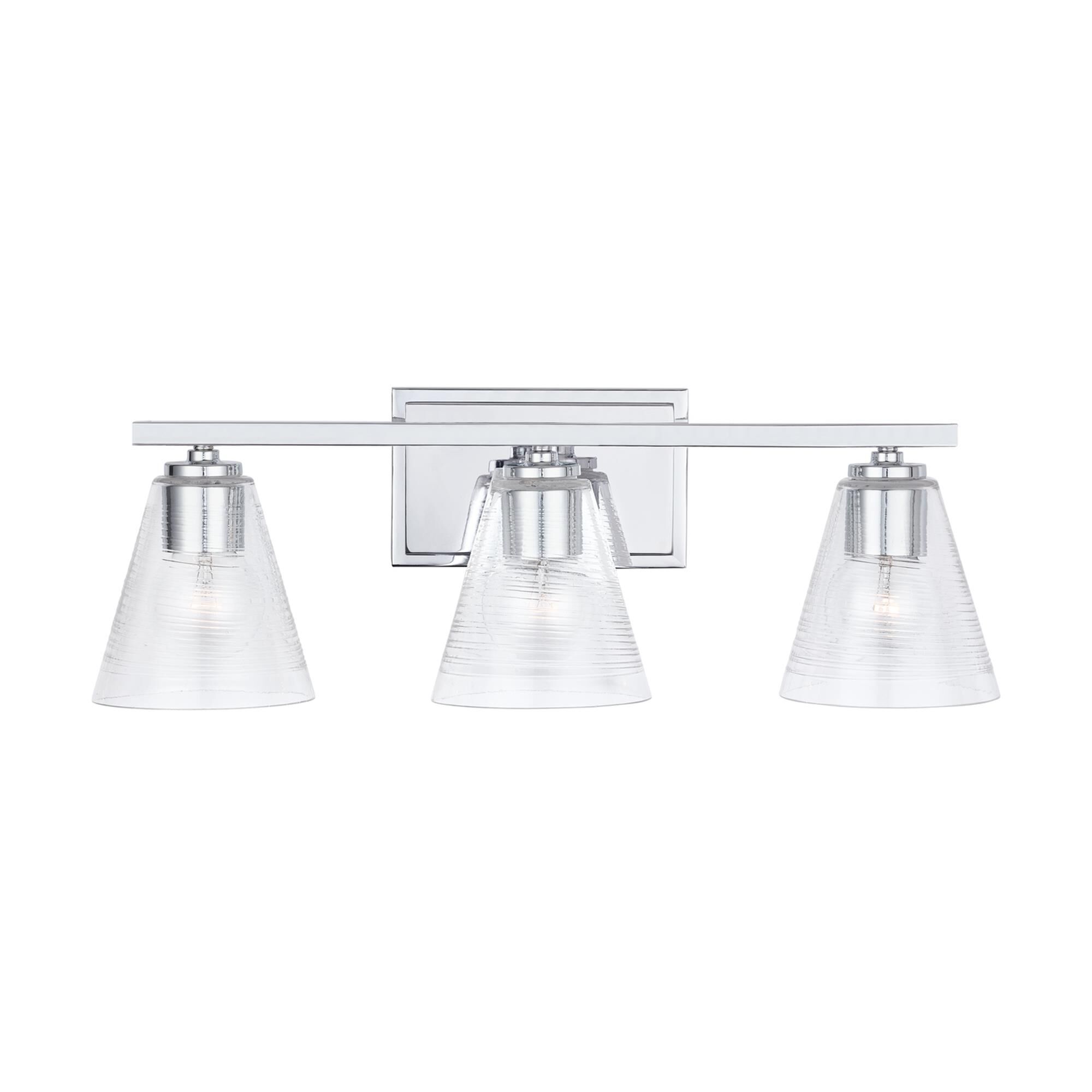 Shown in Chrome finish and Clear Embossed Spiral glass