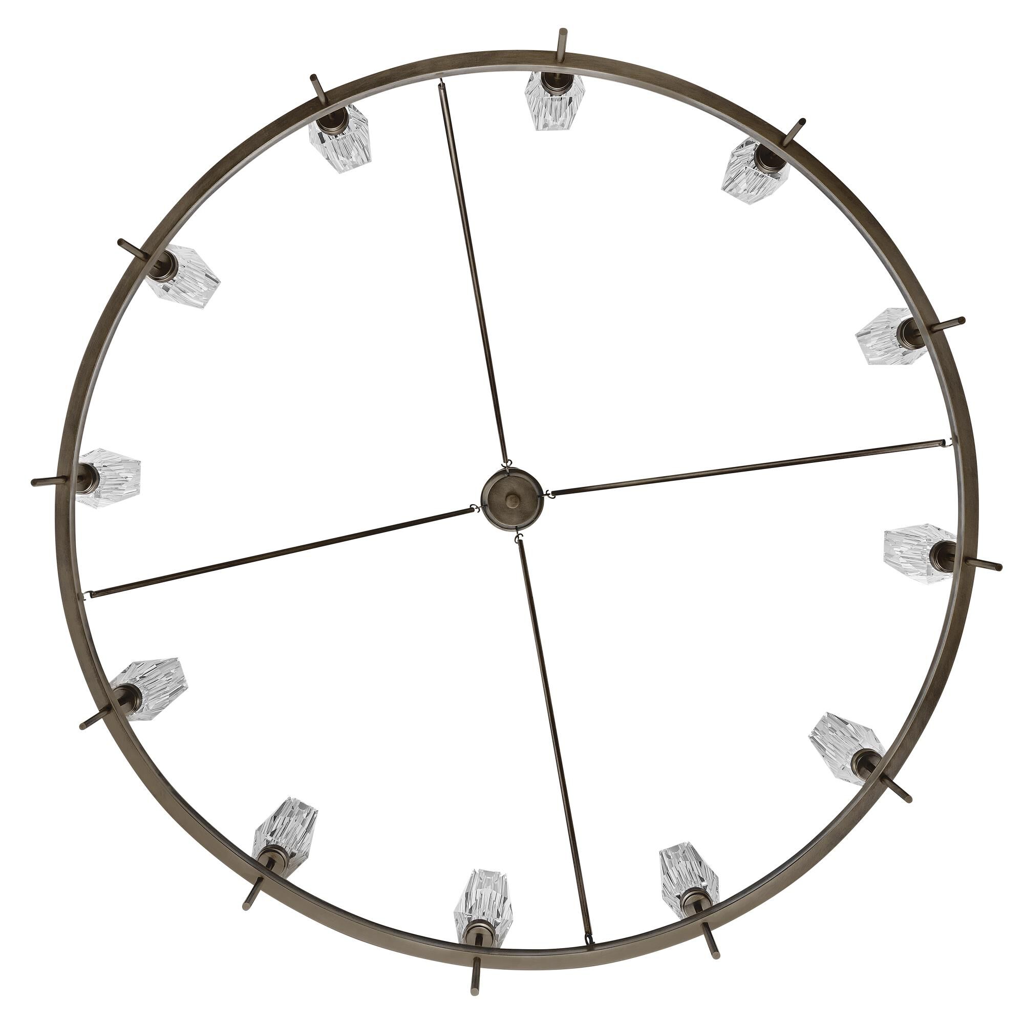 Shown in Black Oxide finish and Faceted Clear Crystal glass