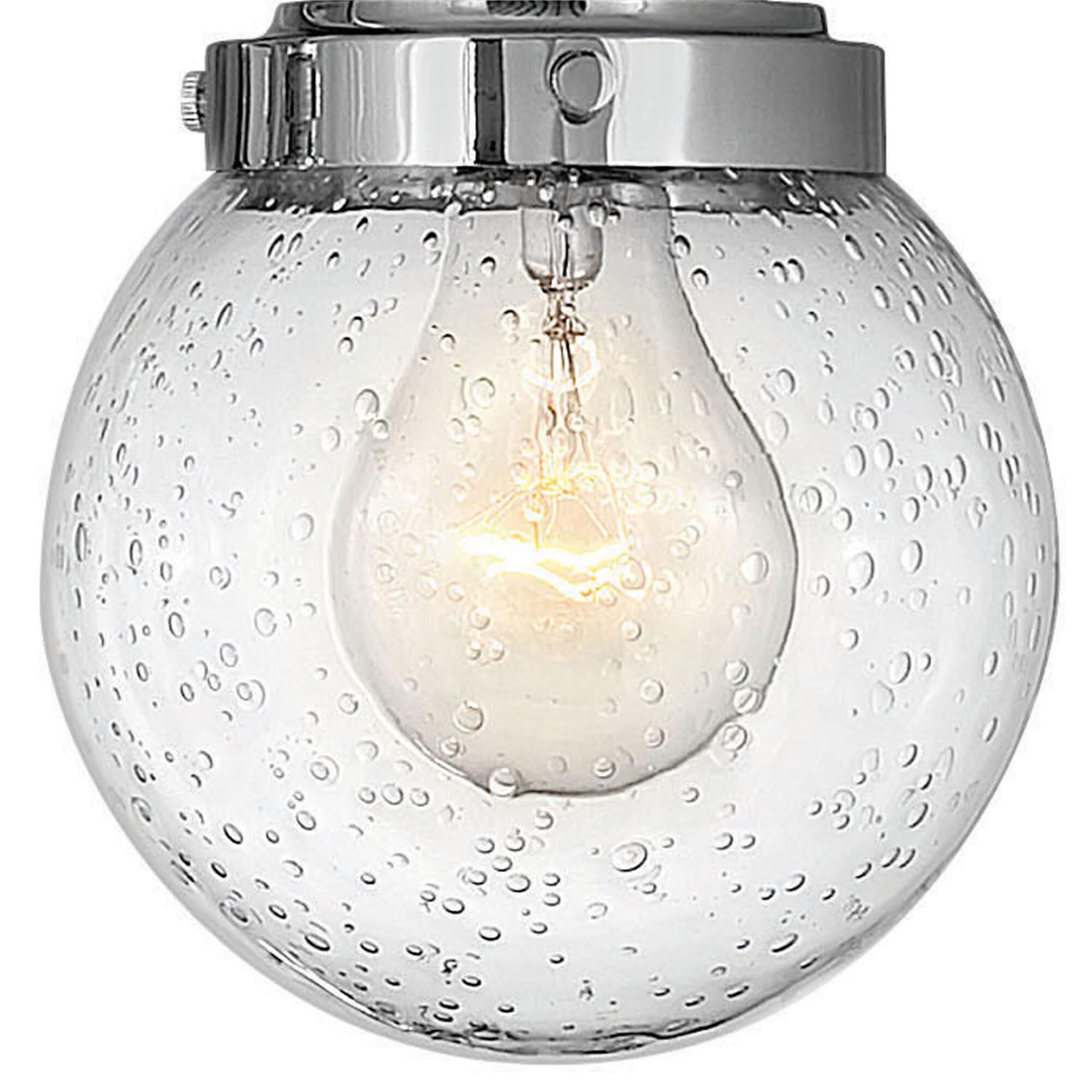 Shown in Chrome finish and Clear glass