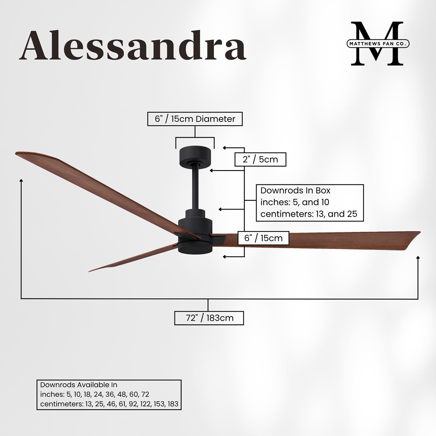 Alessandra 72 Inch Ceiling Fan by Matthews Fan Company