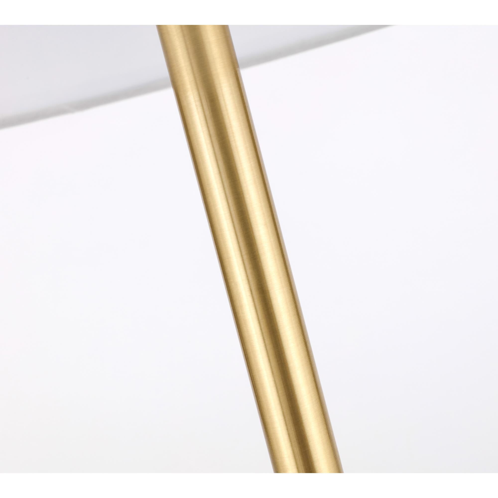 Shown in Brushed Brass And Black finish and Fabric - Off White shade