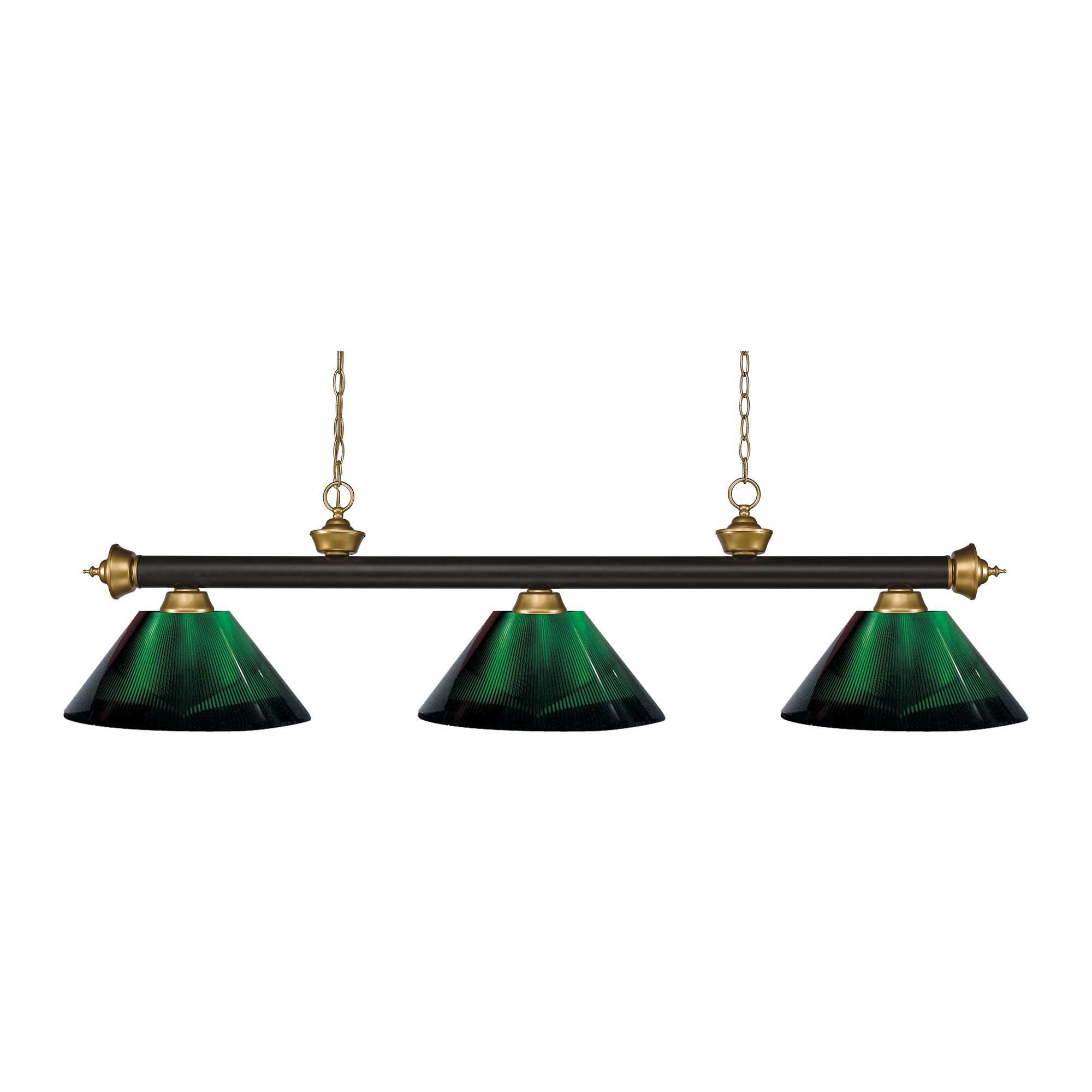 Shown in Bronze + Satin Gold finish and Acrylic glass and Acrylic shade