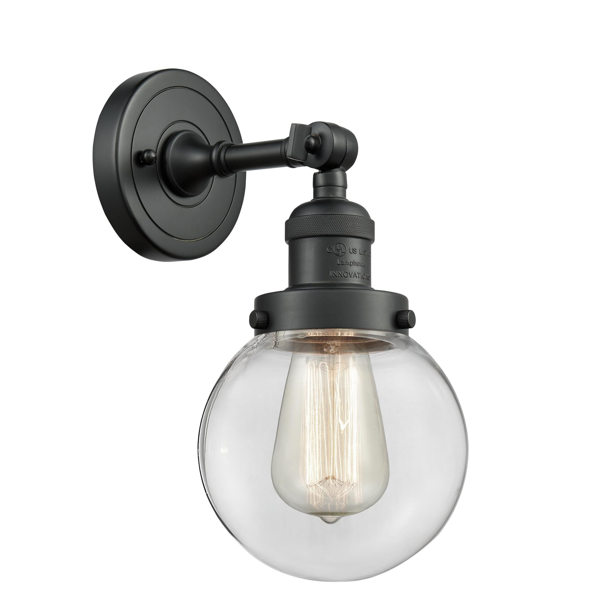 Shown in Matte Black finish and Clear glass and No Accent accent