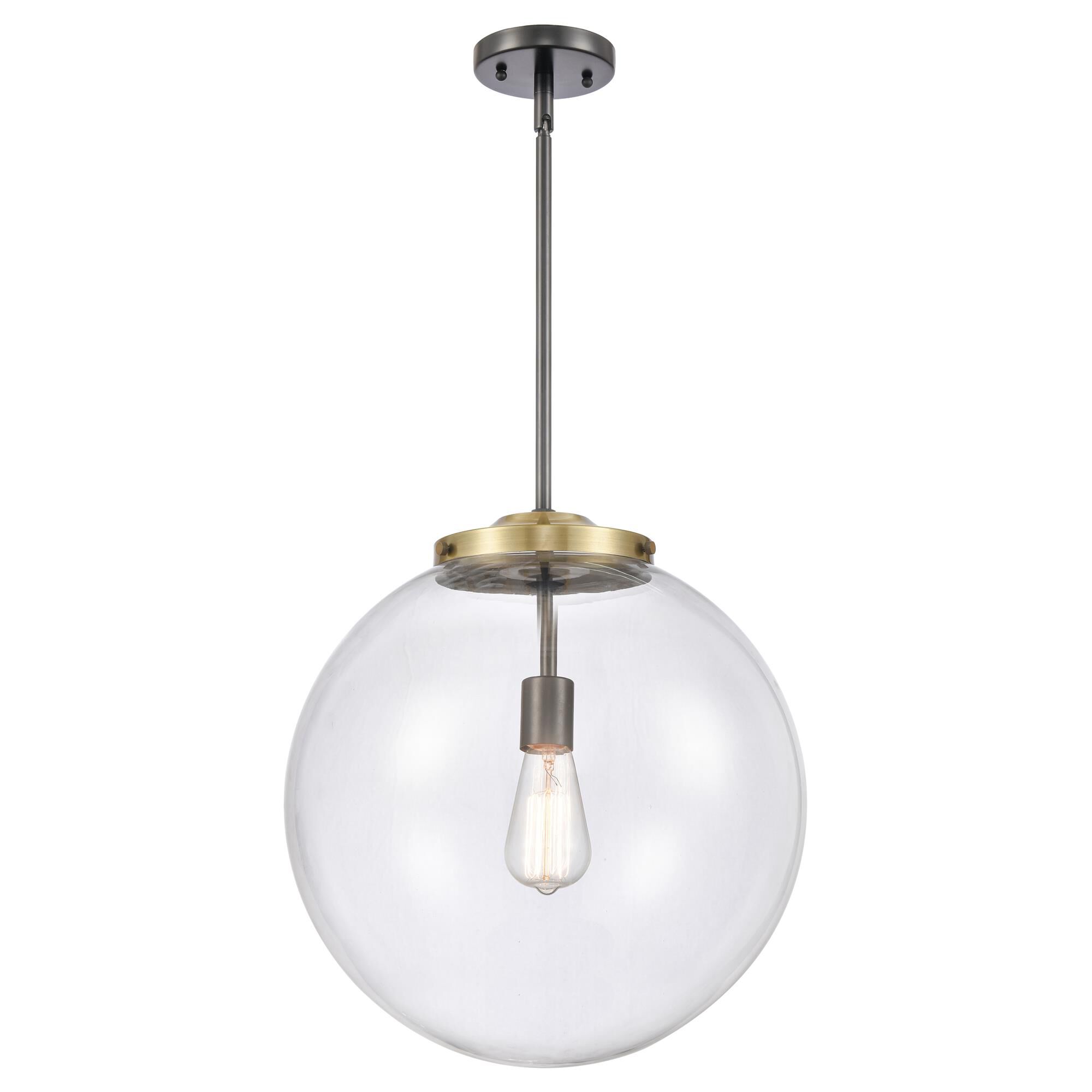 Shown in Black Antique Brass finish and Clear Beacon glass