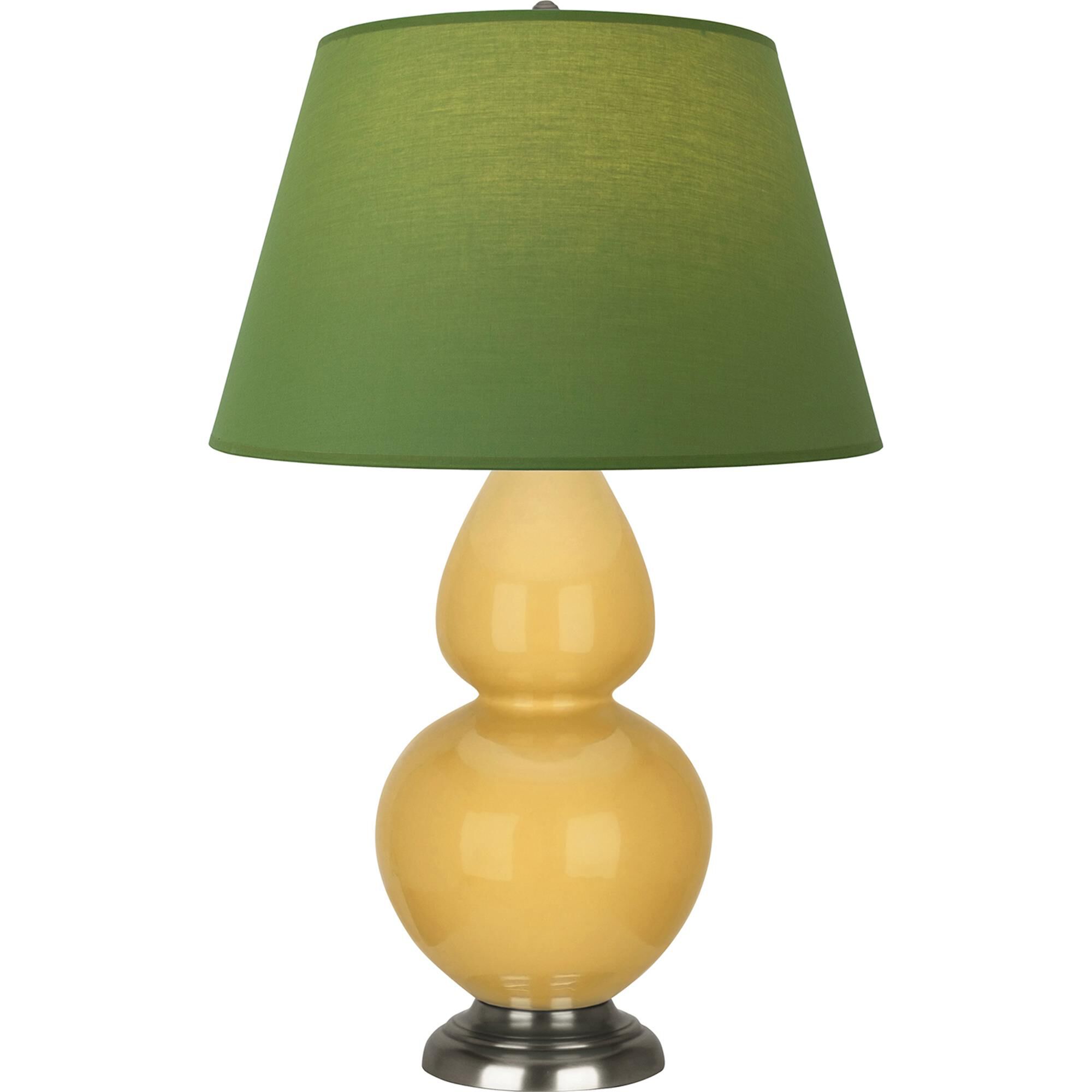 Shown in Sunset Yellow finish and Tea Green and Taupe shade and Antique Silver accent