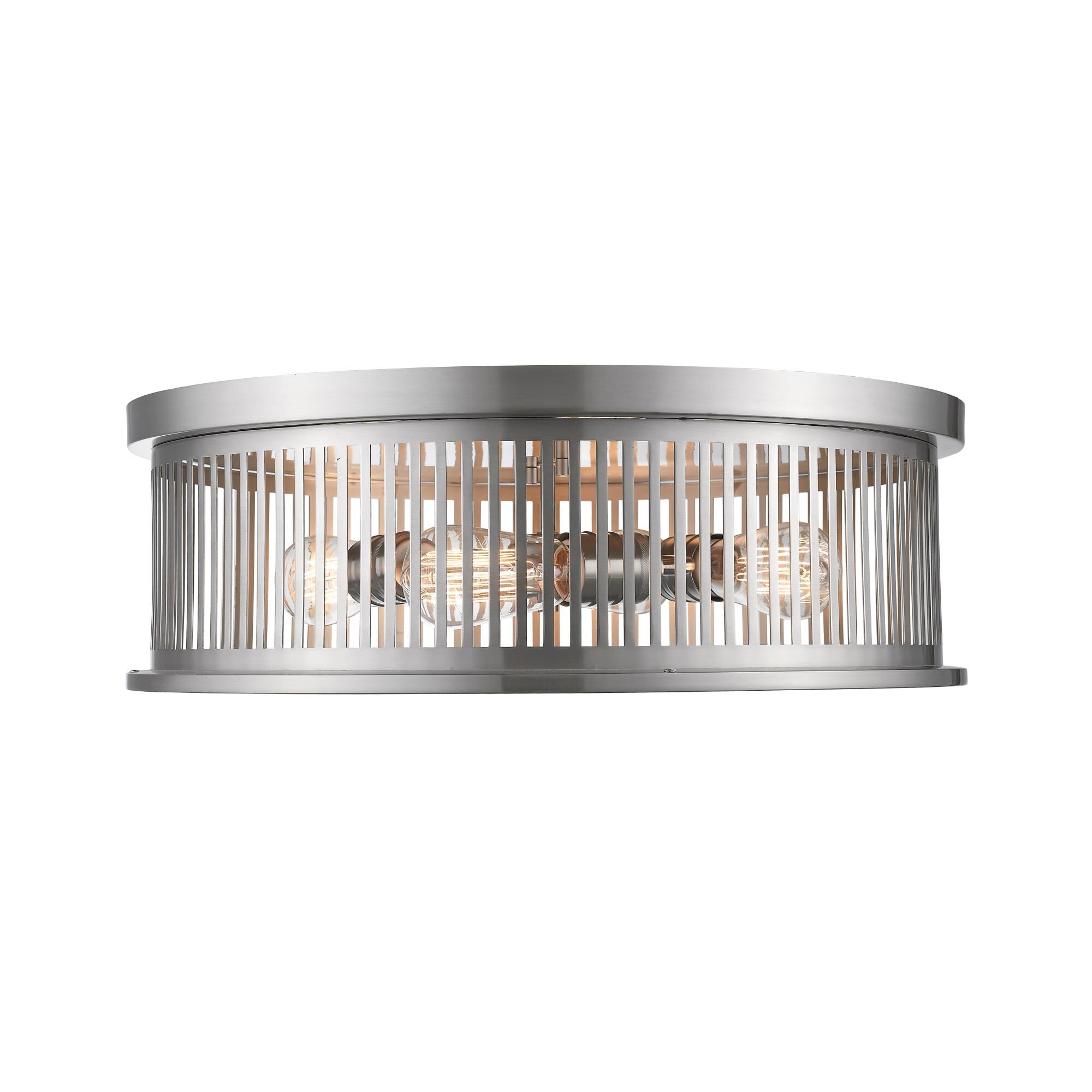 Shown in Brushed Nickel finish and Steel glass and Steel shade