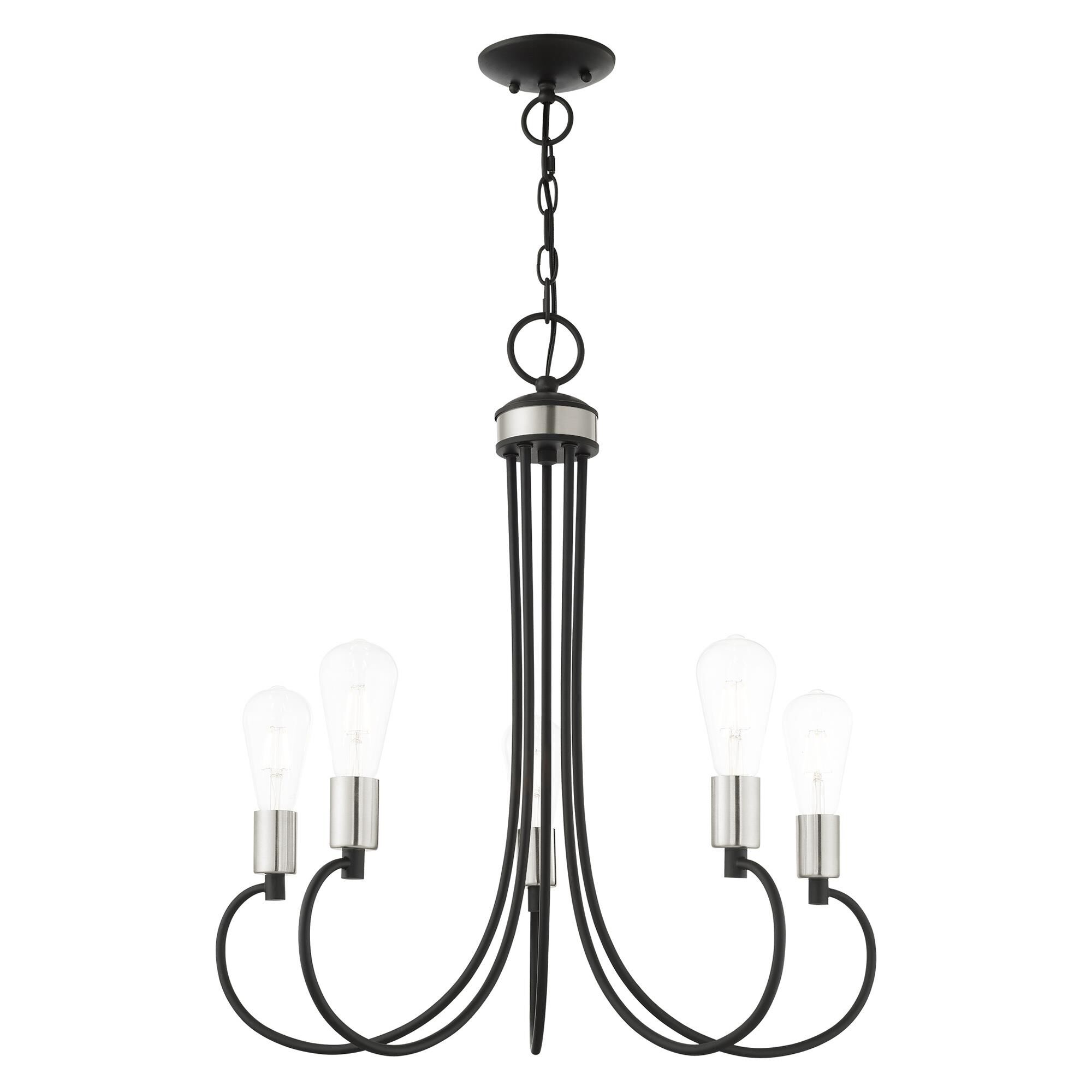 Shown in Black With Brushed Nickel Accents finish