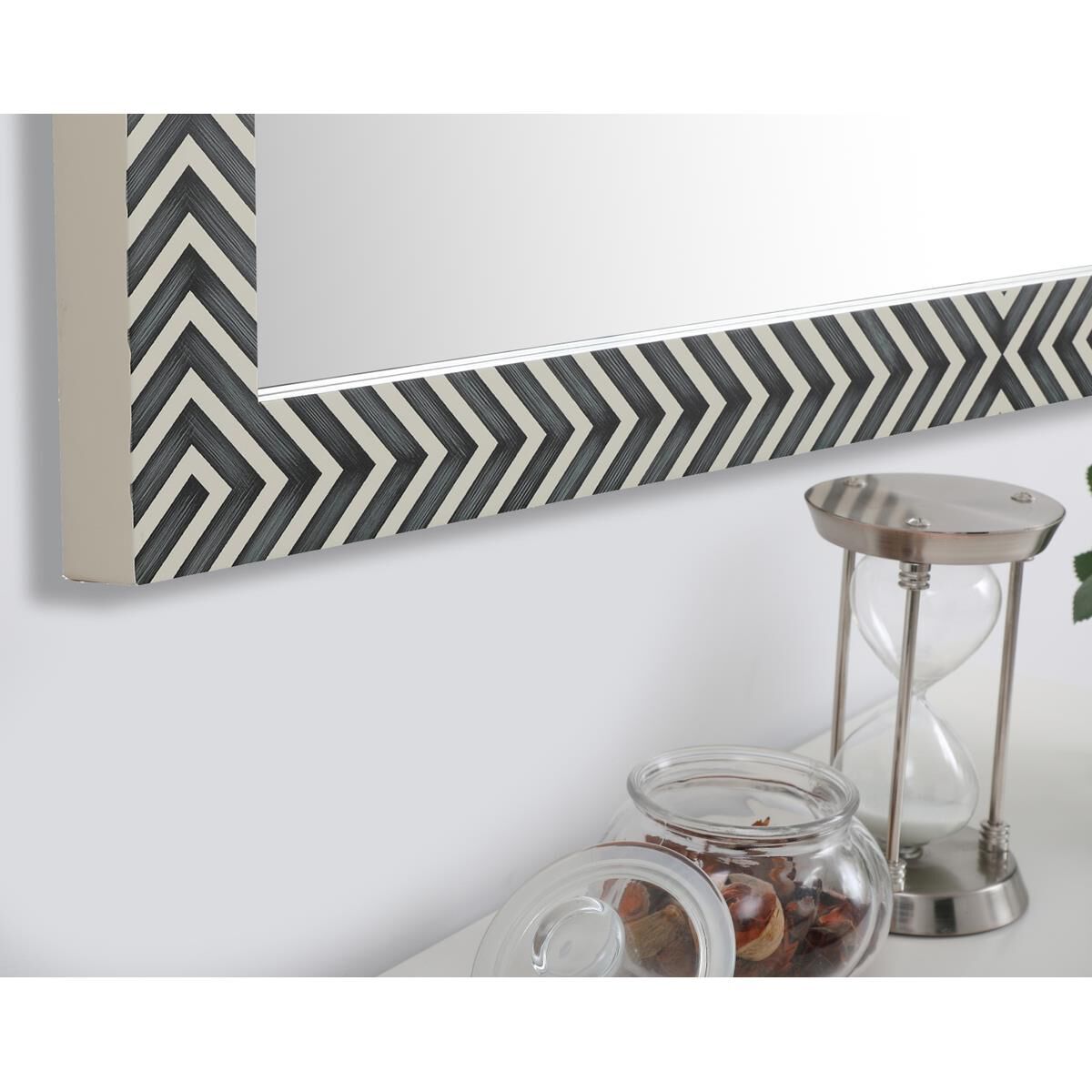 Rectangular mirror 48x30 inch in chevron Wall Mirror by Elegant Decor