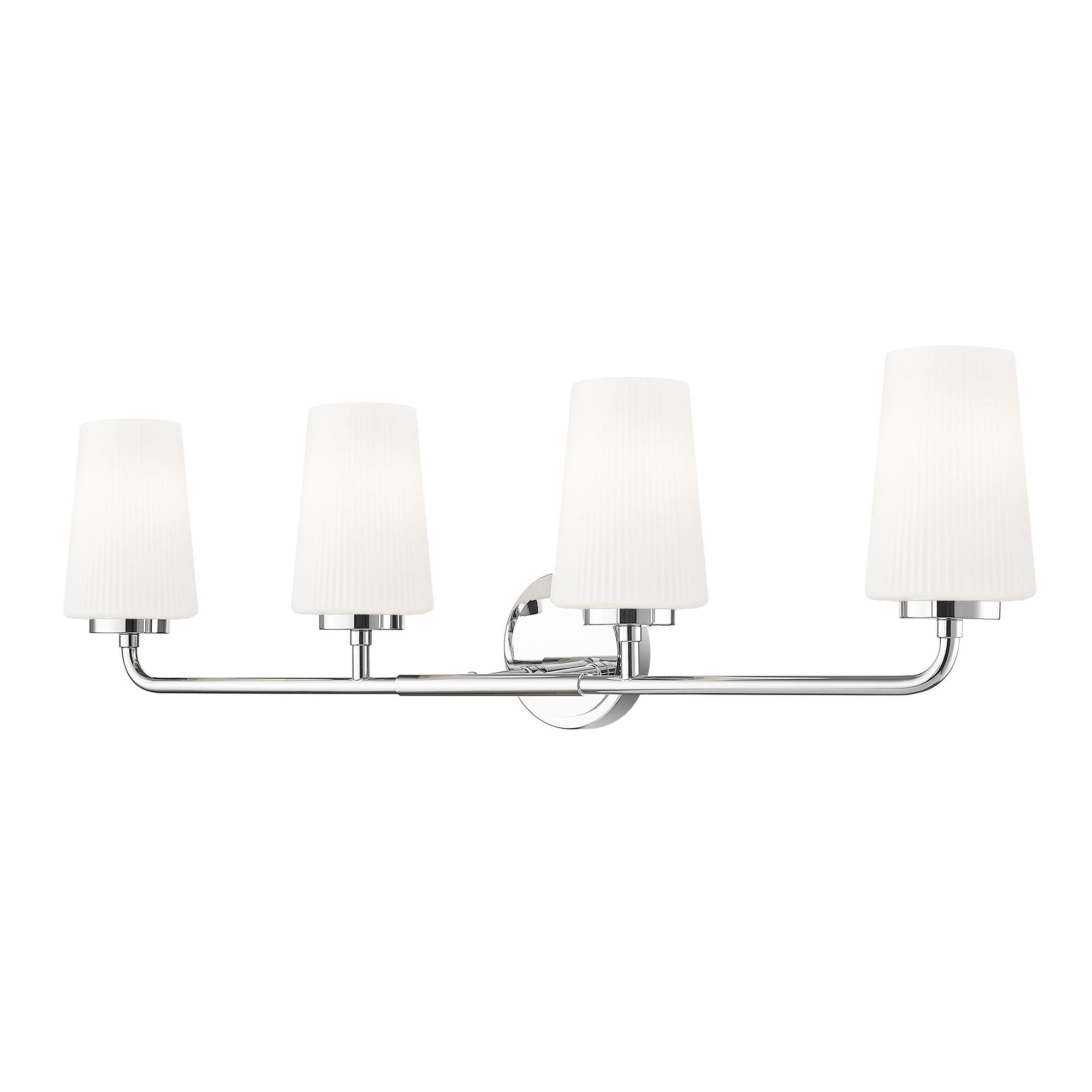 Shown in Chrome finish and Matte Opal glass and Matte Opal shade