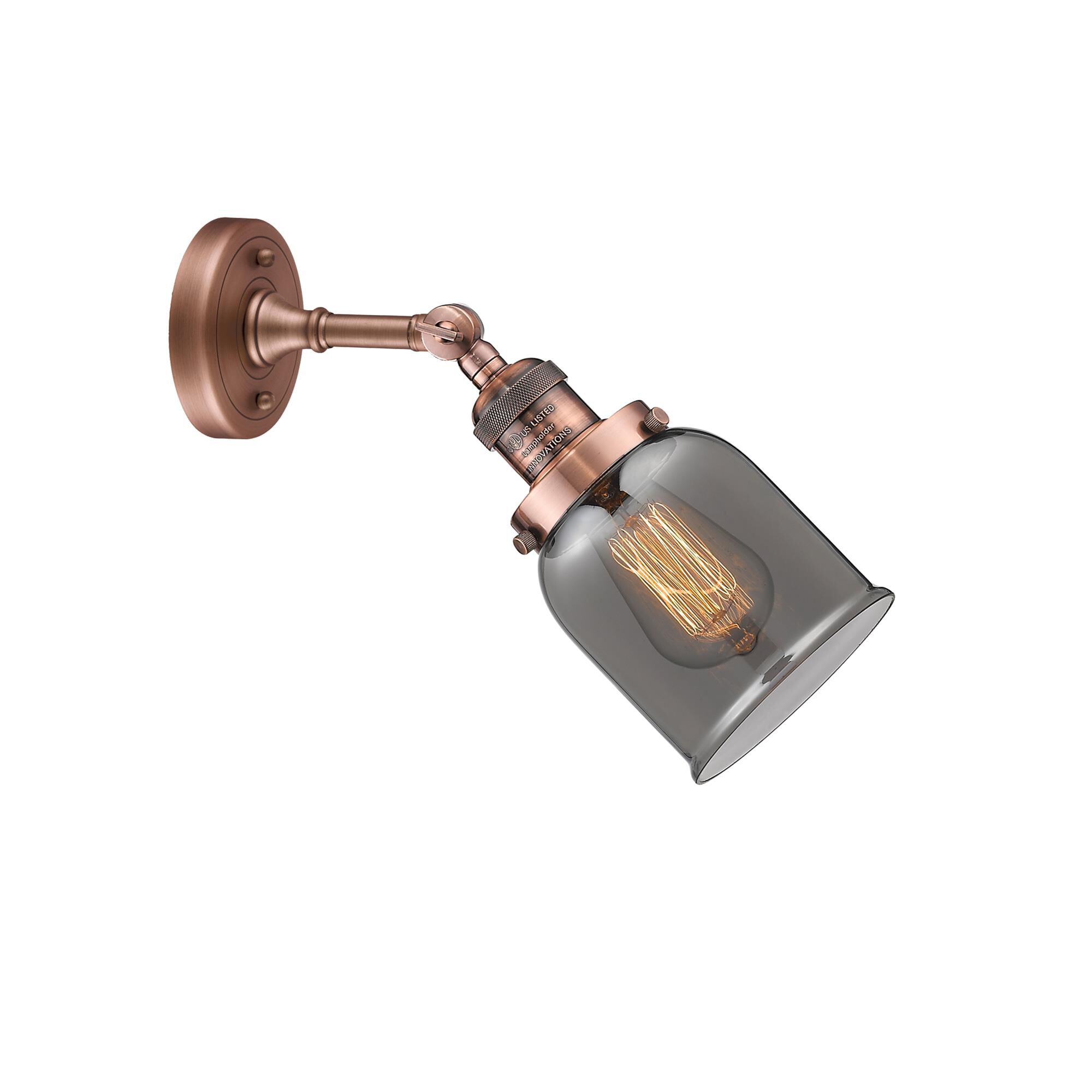 Shown in Antique Copper finish and Plated Smoked glass and None accent