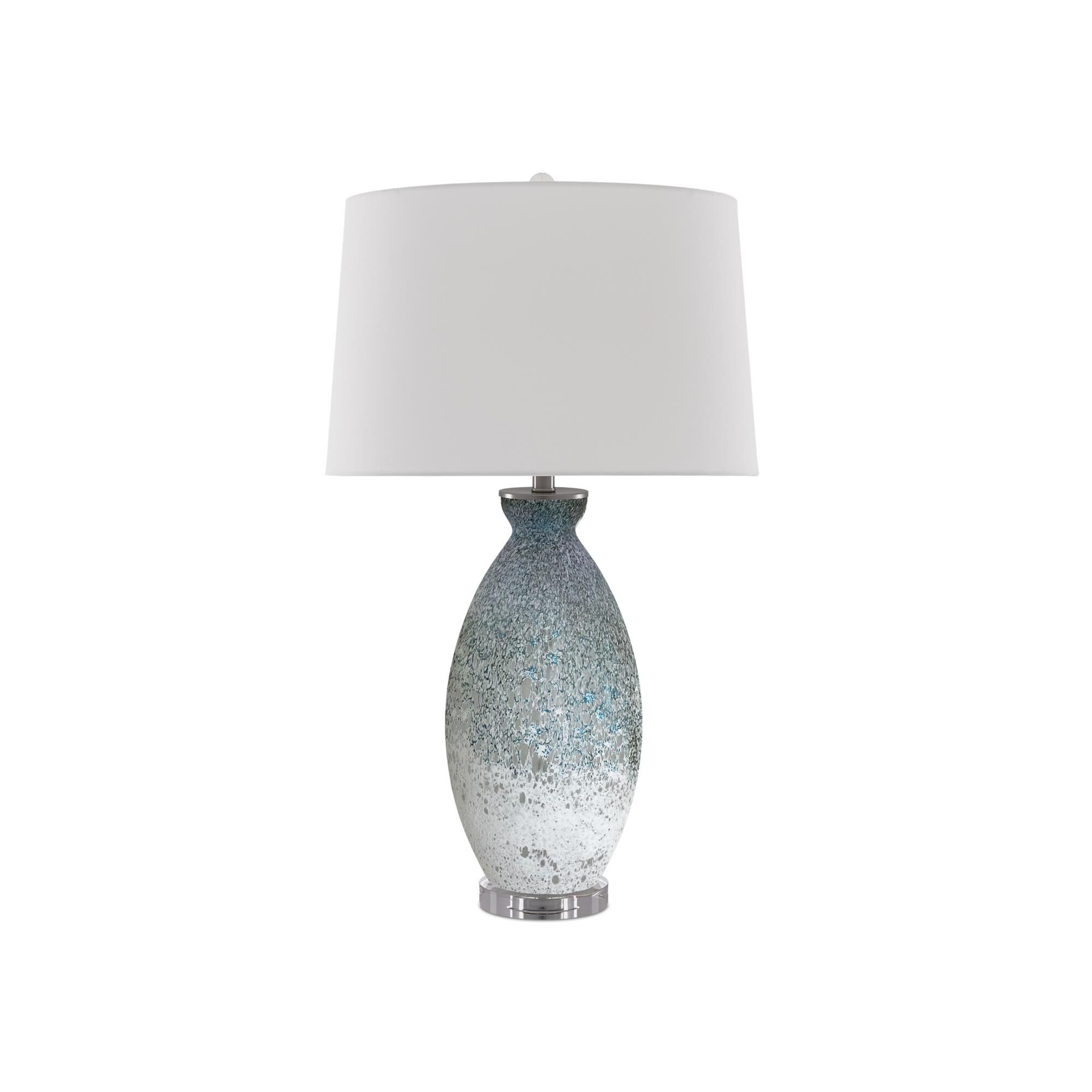 Shown in Pale Blue - White finish and Off White Linen shade