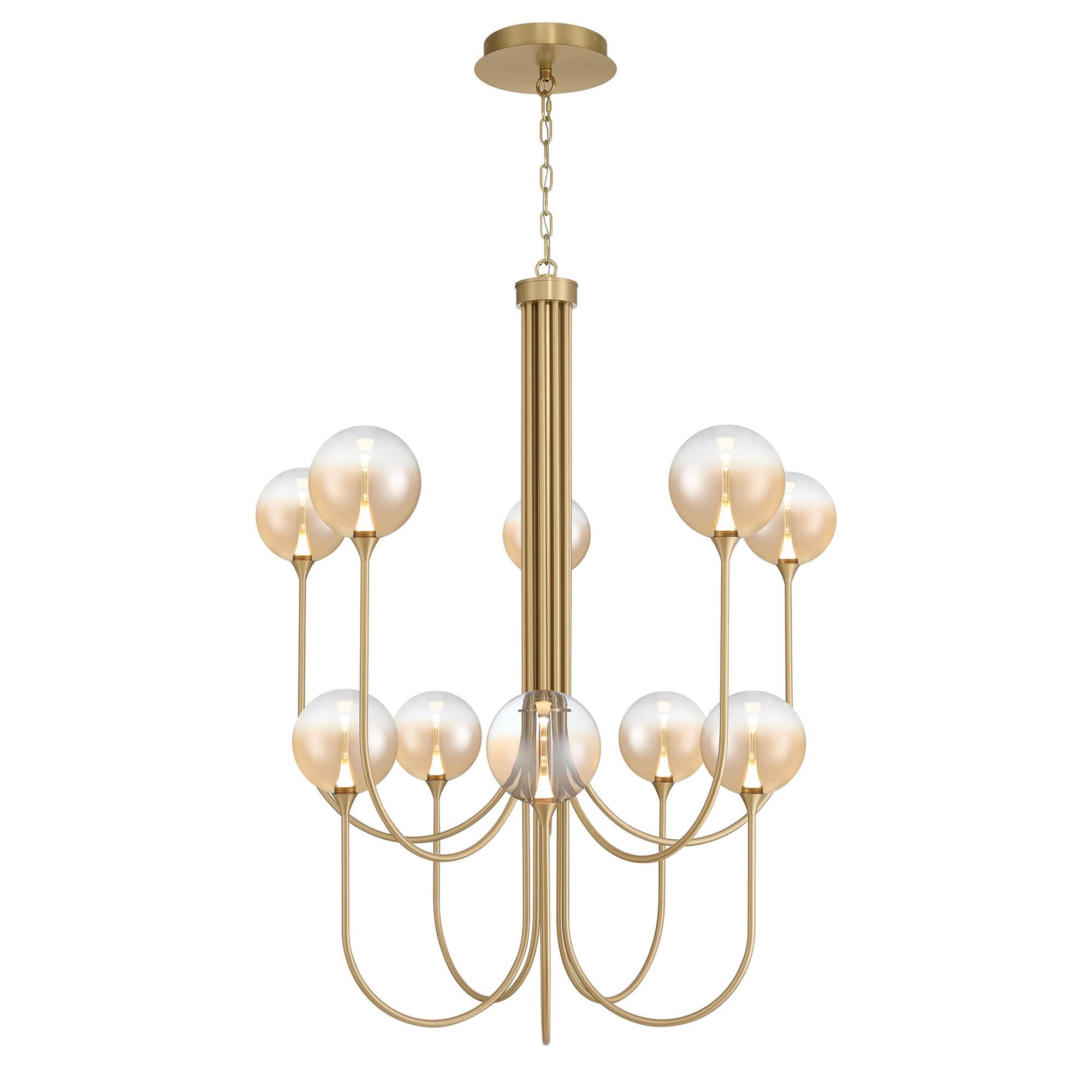 Shown in Gold finish and Amber glass