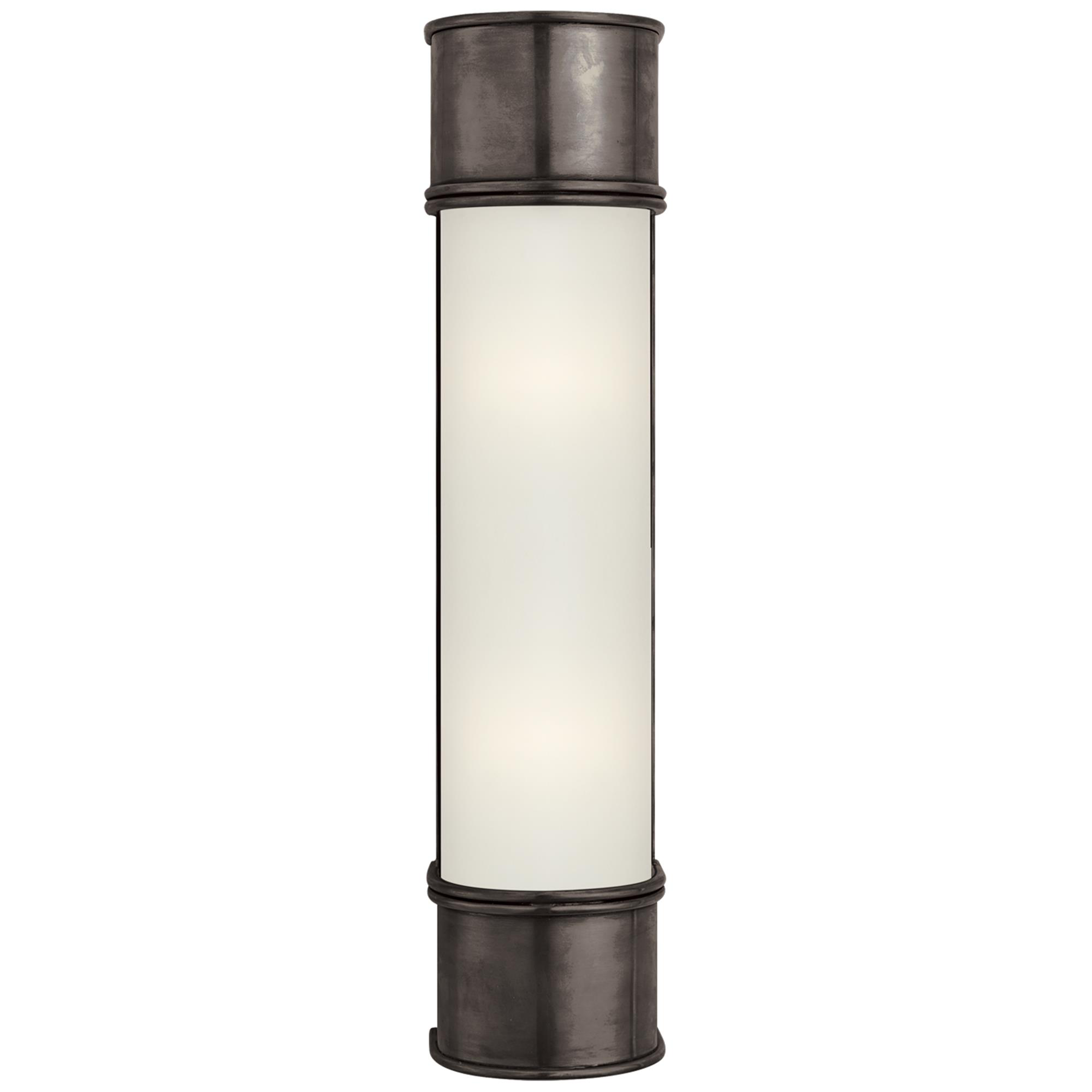 Shown in Bronze finish and Frosted glass