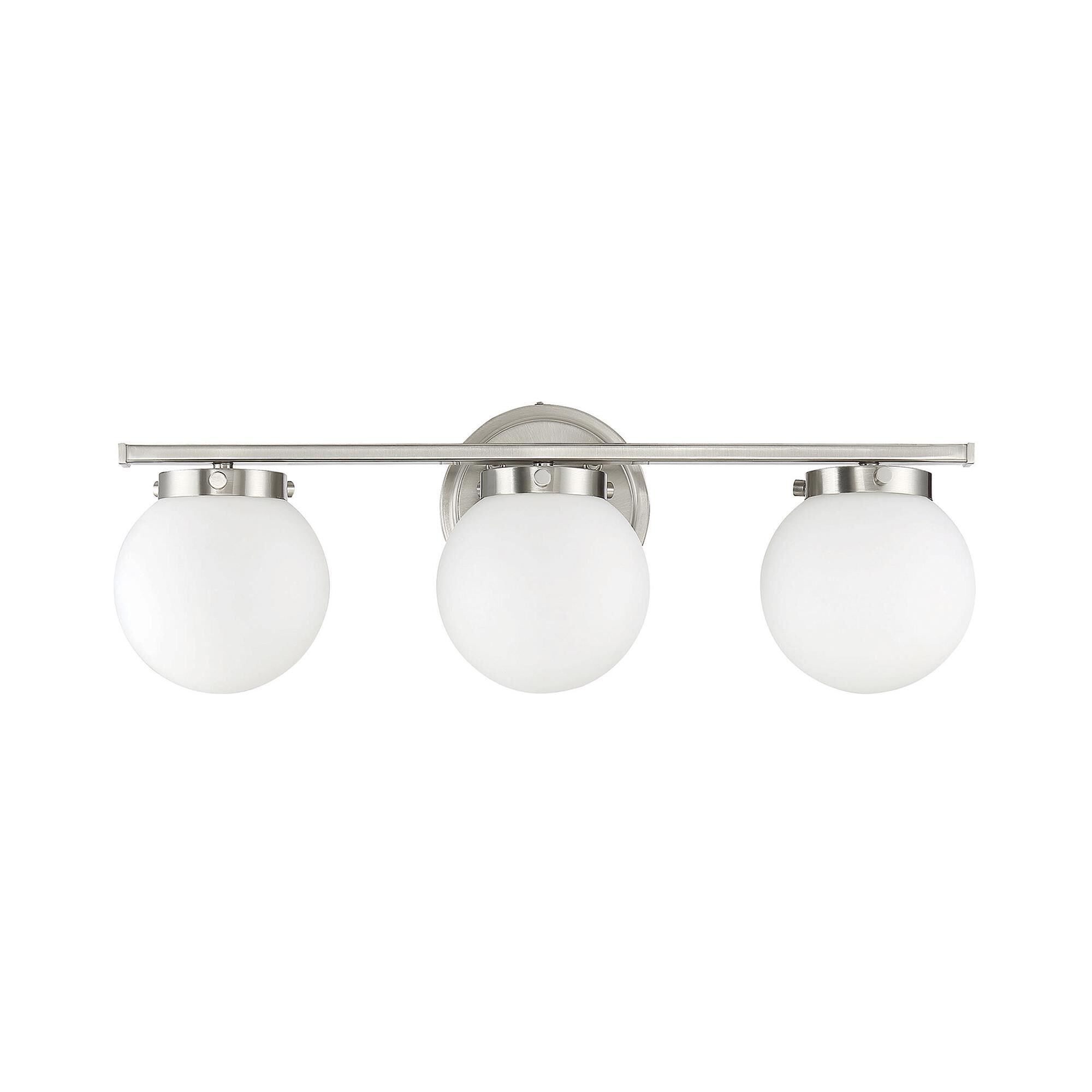 Shown in Brushed Nickel finish and White Opal glass