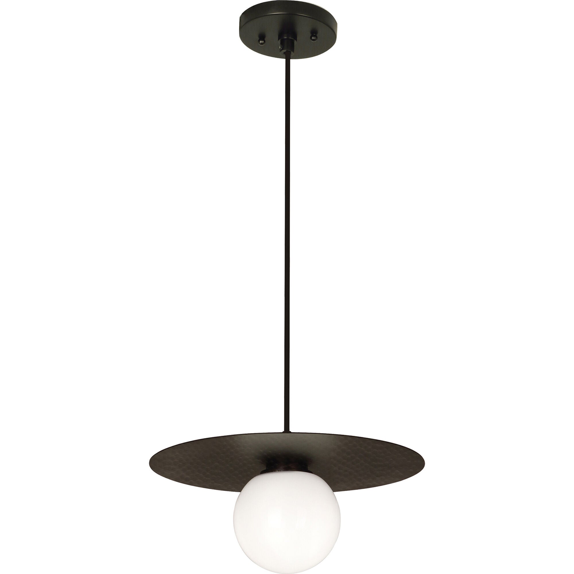 Shown in Deep Patina Bronze finish and White glass