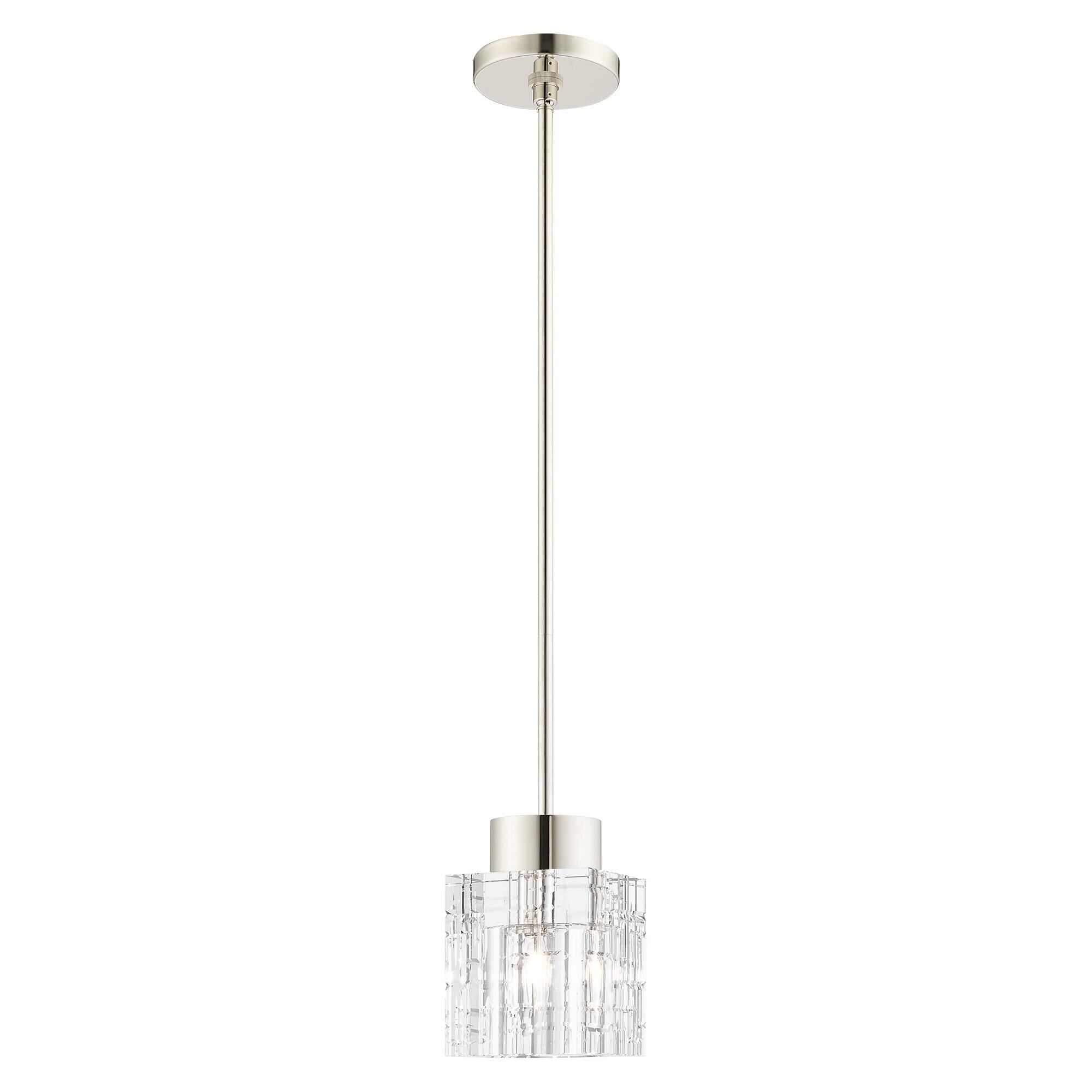 Shown in Polished Nickel finish and Clear Crystals glass and Clear Crystals shade