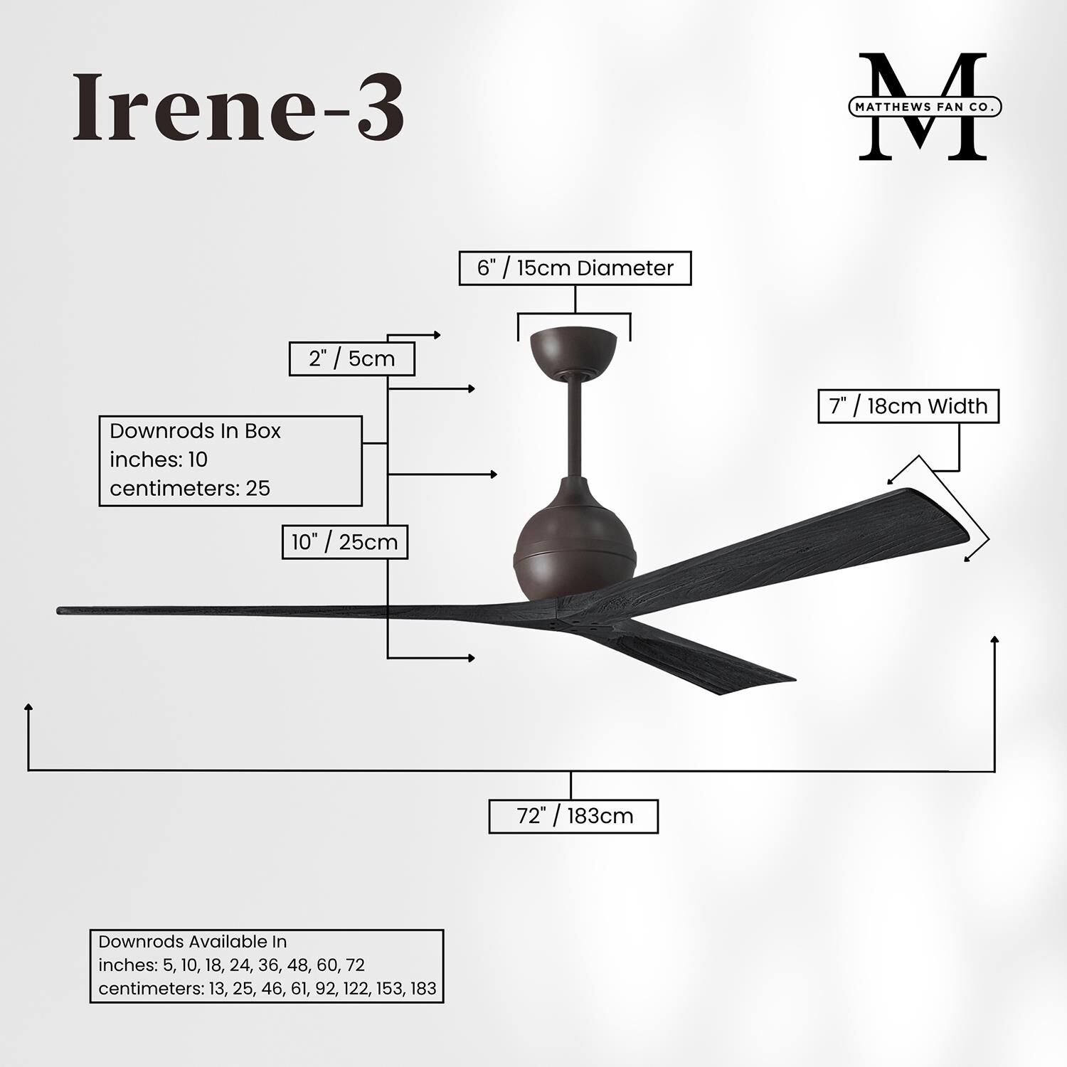 Irene 72 Inch Ceiling Fan by Matthews Fan Company