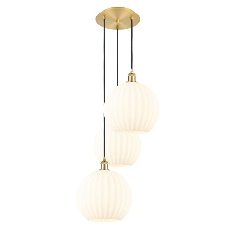 Bruno Marashlian White Venetian 19 Inch Multi Light Pendant by Innovations Lighting