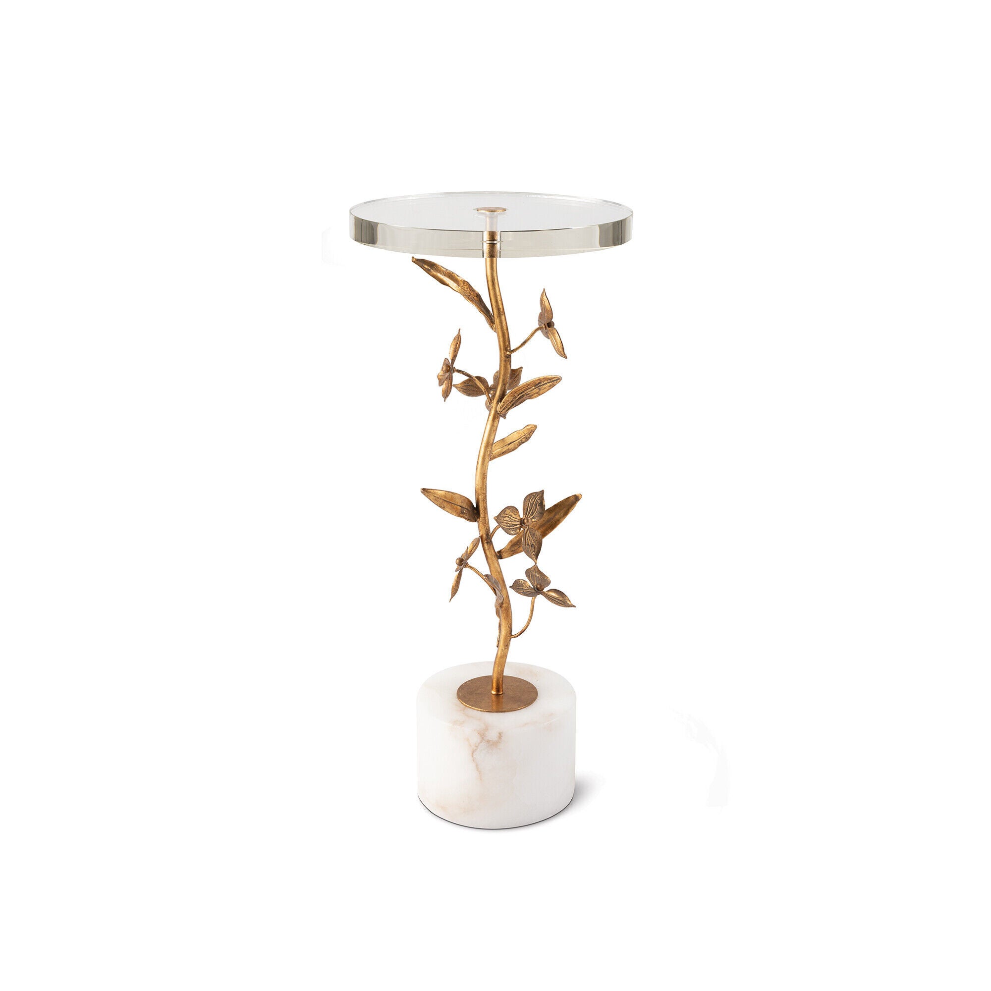 Shown in Brass finish and - None - shade
