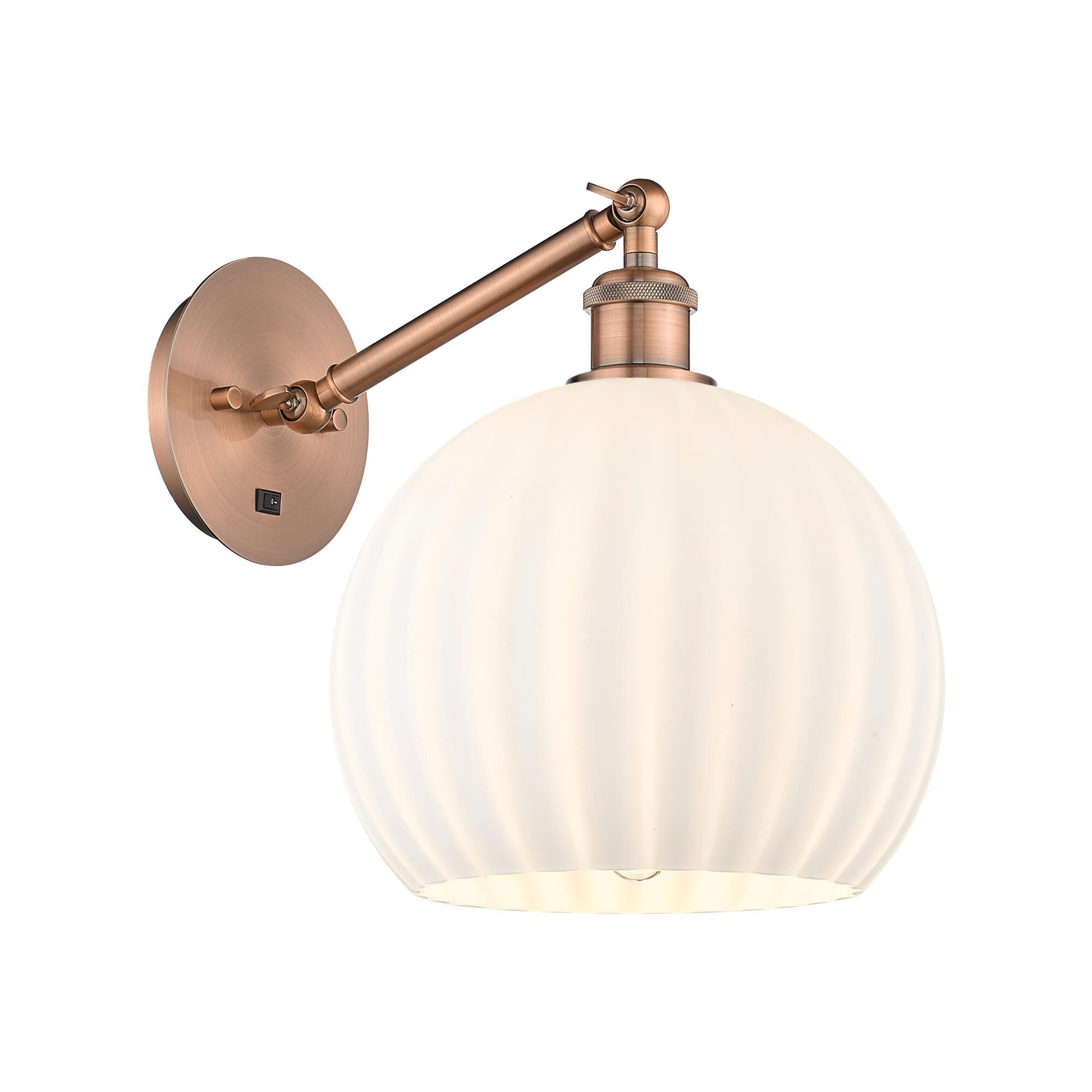 Bruno Marashlian White Venetian 10 Inch Wall Swing Lamp by Innovations Lighting