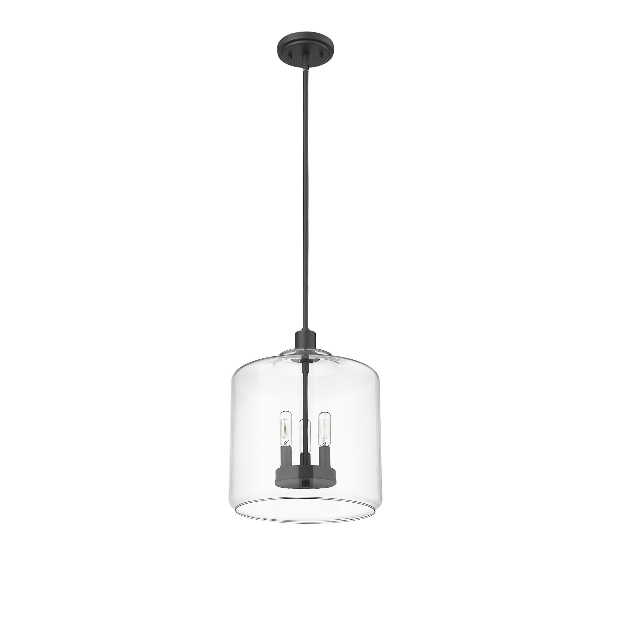 Shown in Matte Black finish and Clear glass