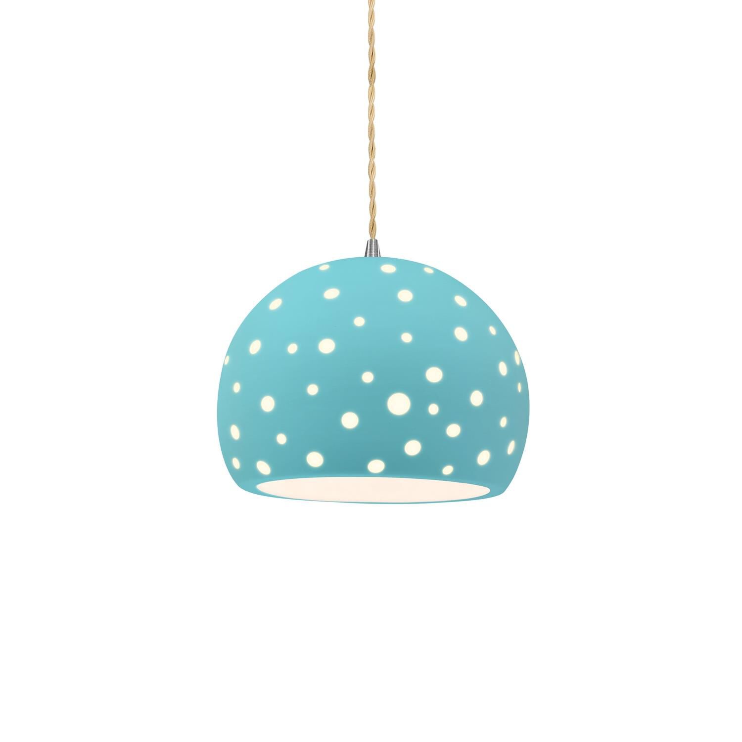 Perforated Globe 7 Inch Mini Pendant by Justice Design Group