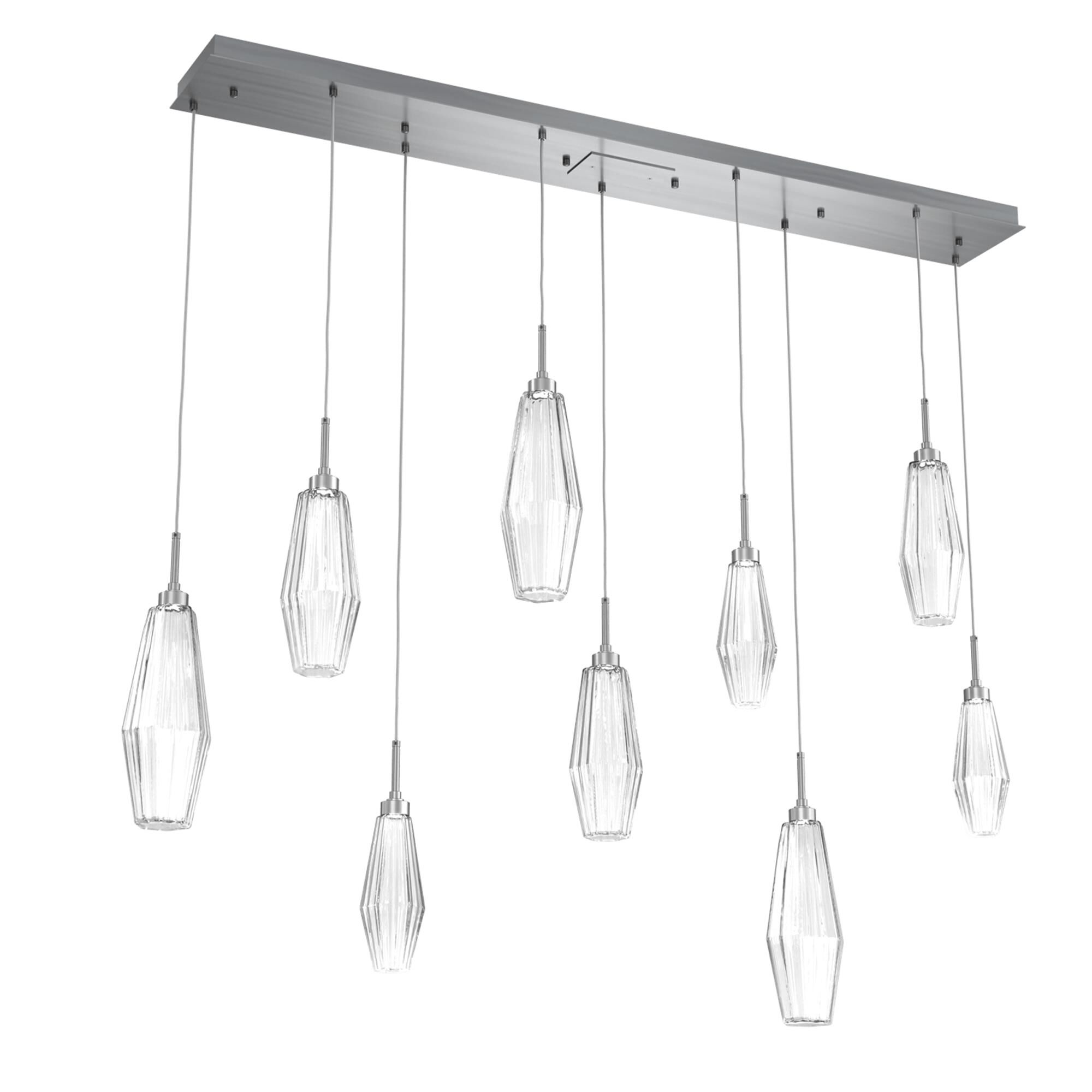Shown in Graphite finish and Optic Rib Clear glass