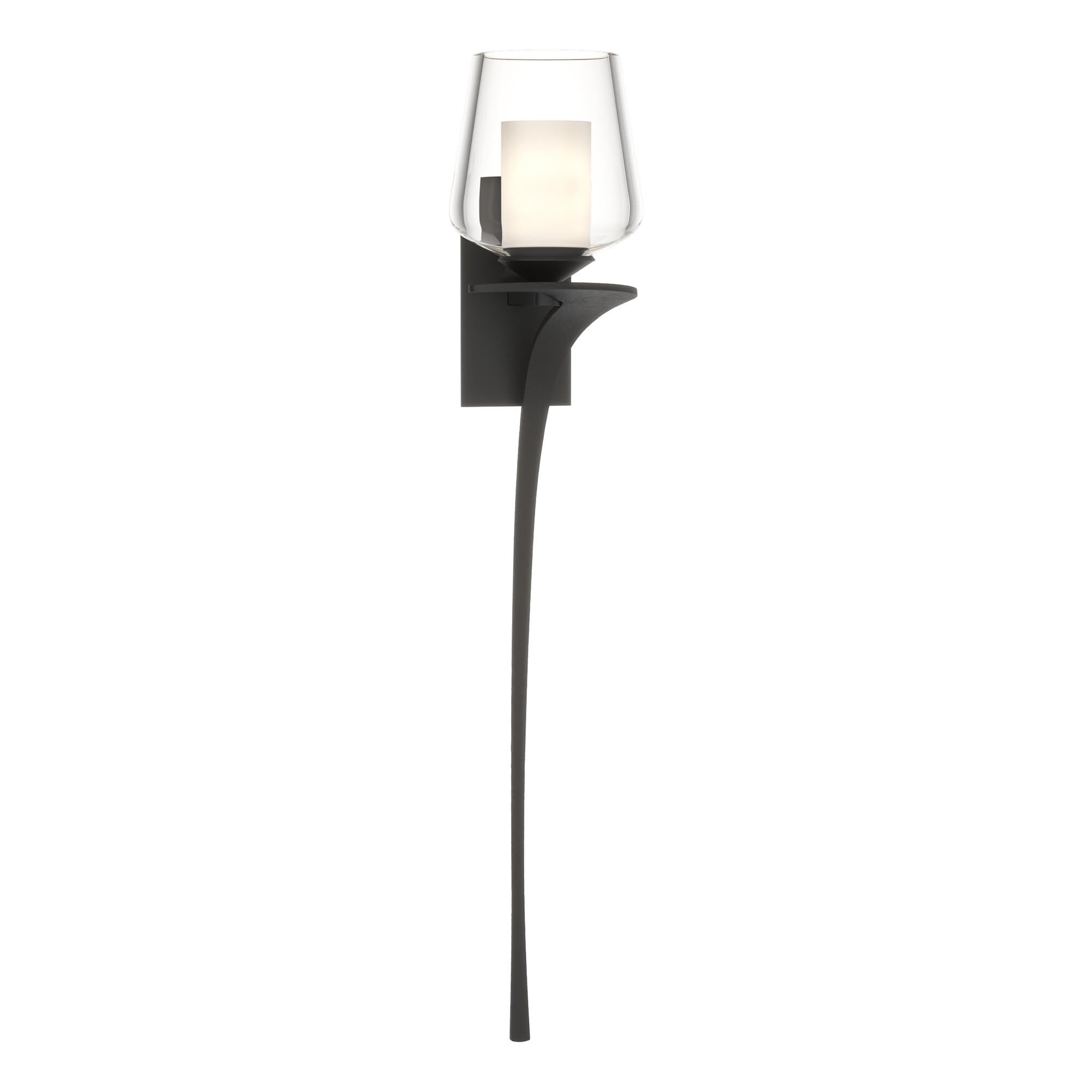 Shown in Black finish and Opal And Clear glass and Orientation: Right accent