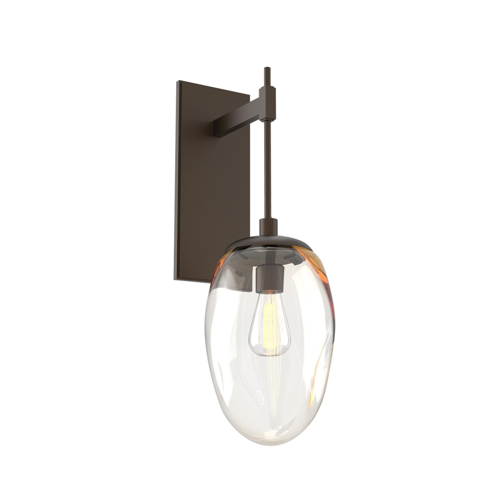 Shown in Flat Bronze finish and Blown Amber glass