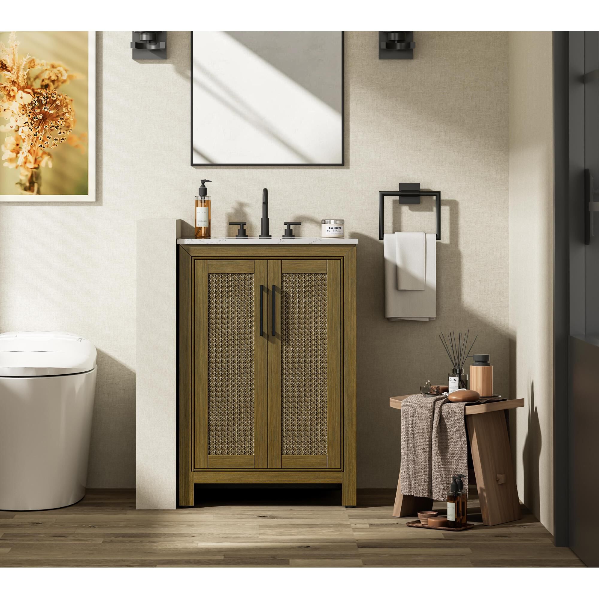 Shown in Hazel Oak finish