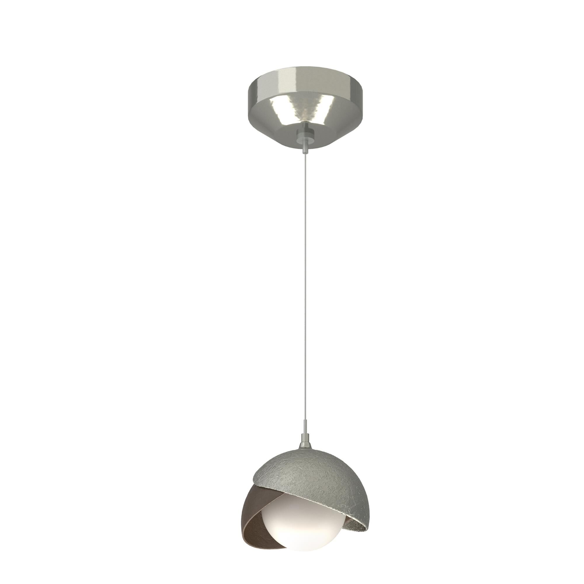 Shown in Sterling finish and Opal glass and Bronze  accent