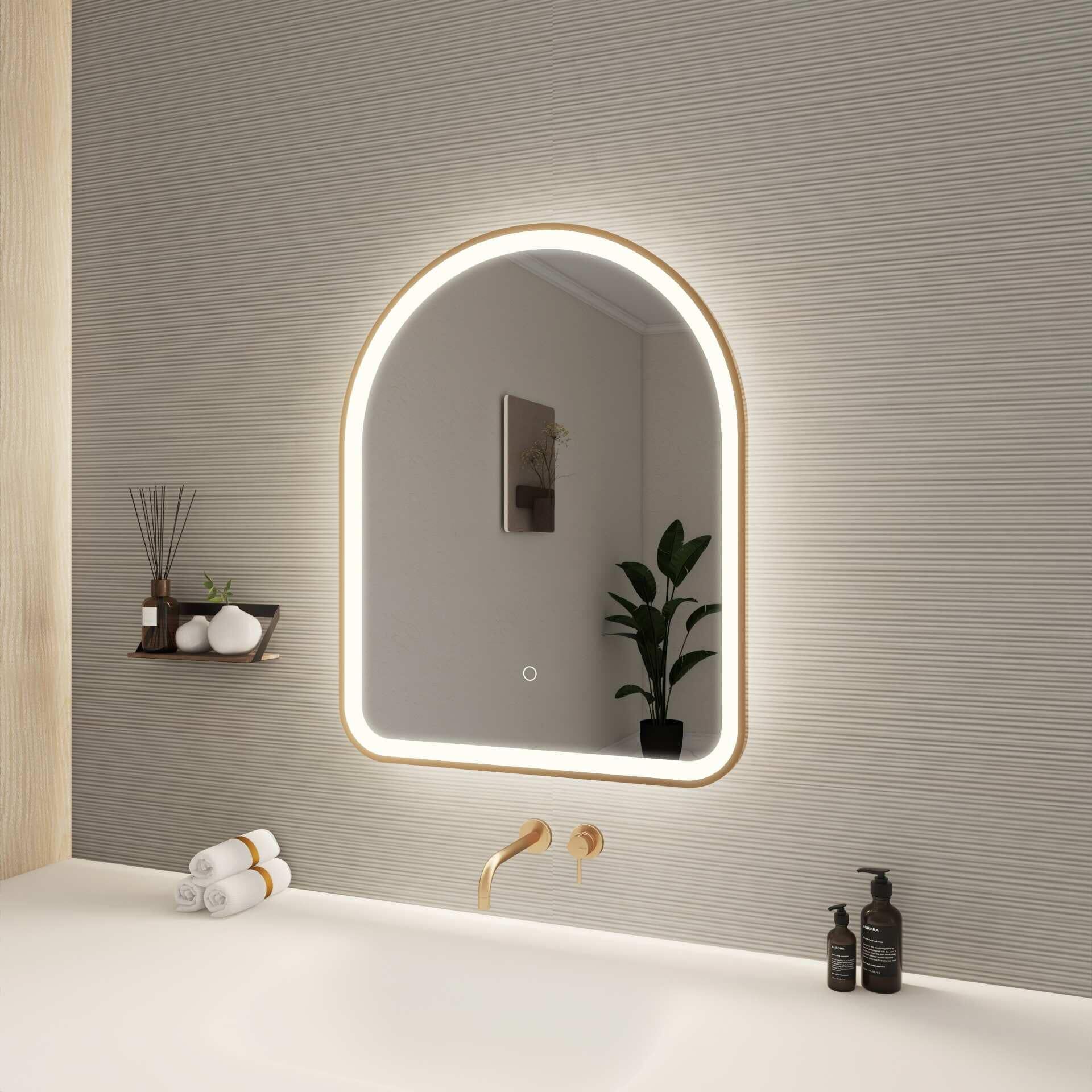 Harmoni 30 Inch Arched LED Lighted Mirror by Elegant Decor