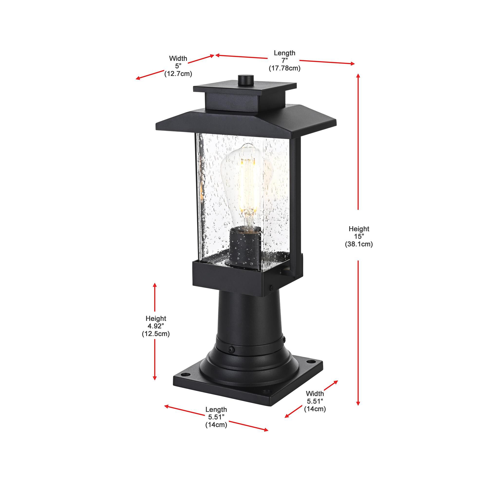 Tioga 15 Inch Outdoor Post Lamp by Elegant Lighting