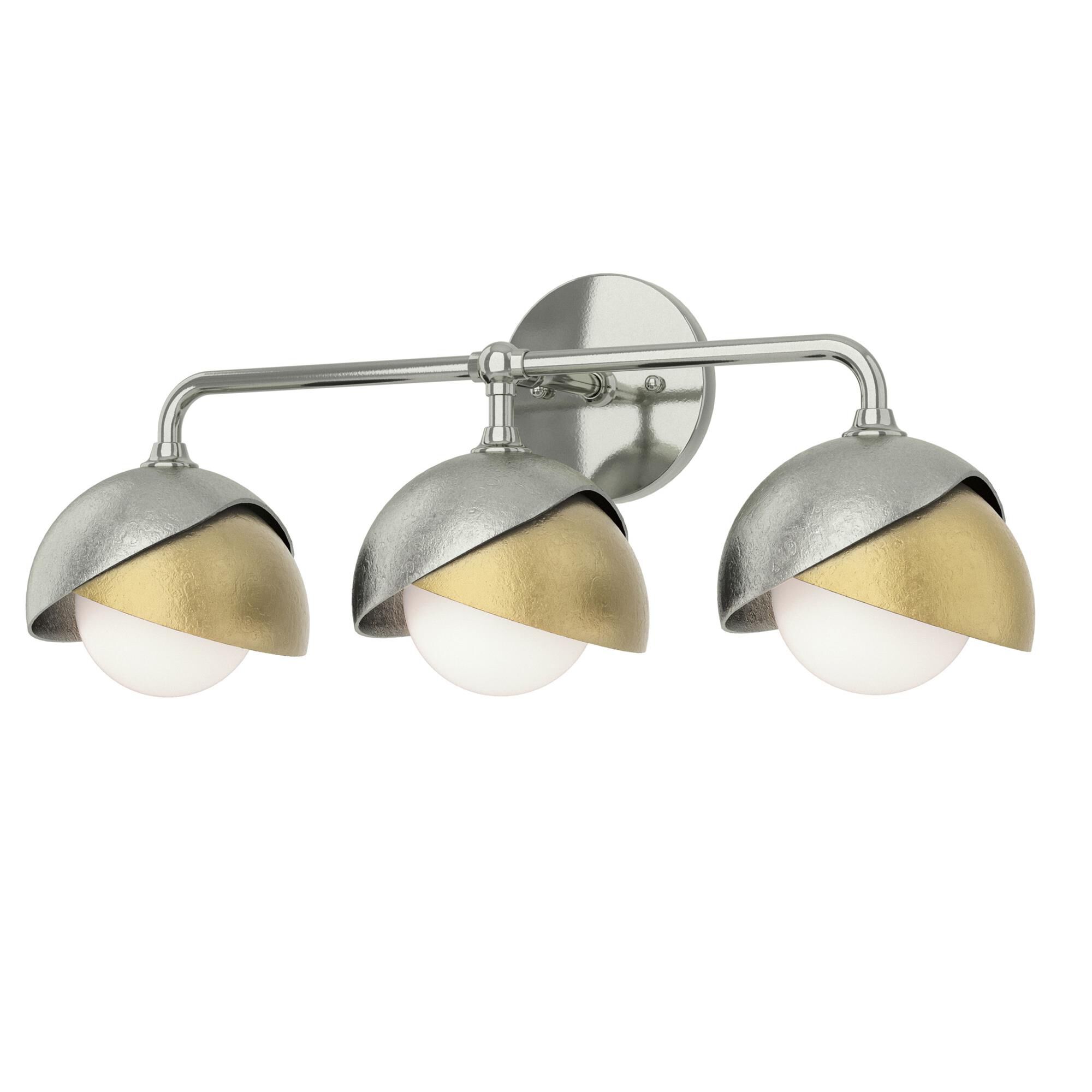 Shown in Sterling finish and Opal glass and Modern Brass accent