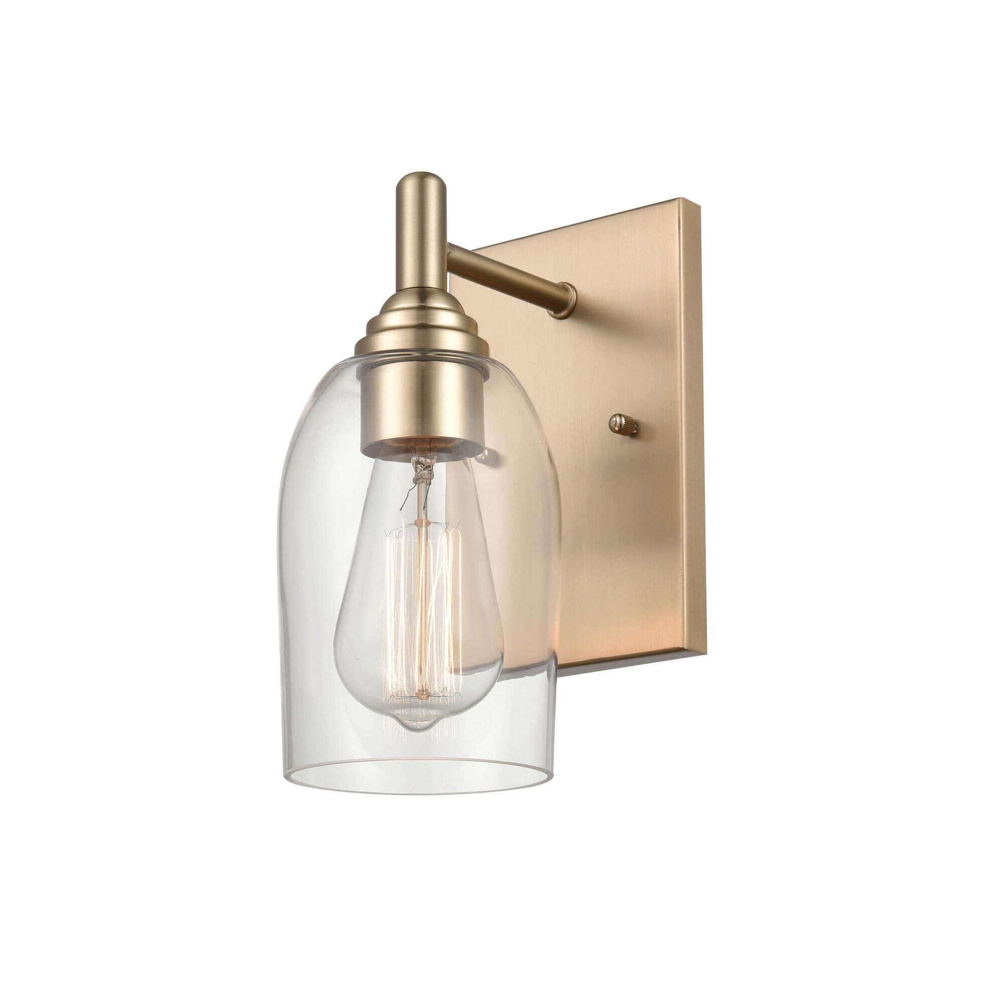 Shown in Modern Gold finish and Clear glass