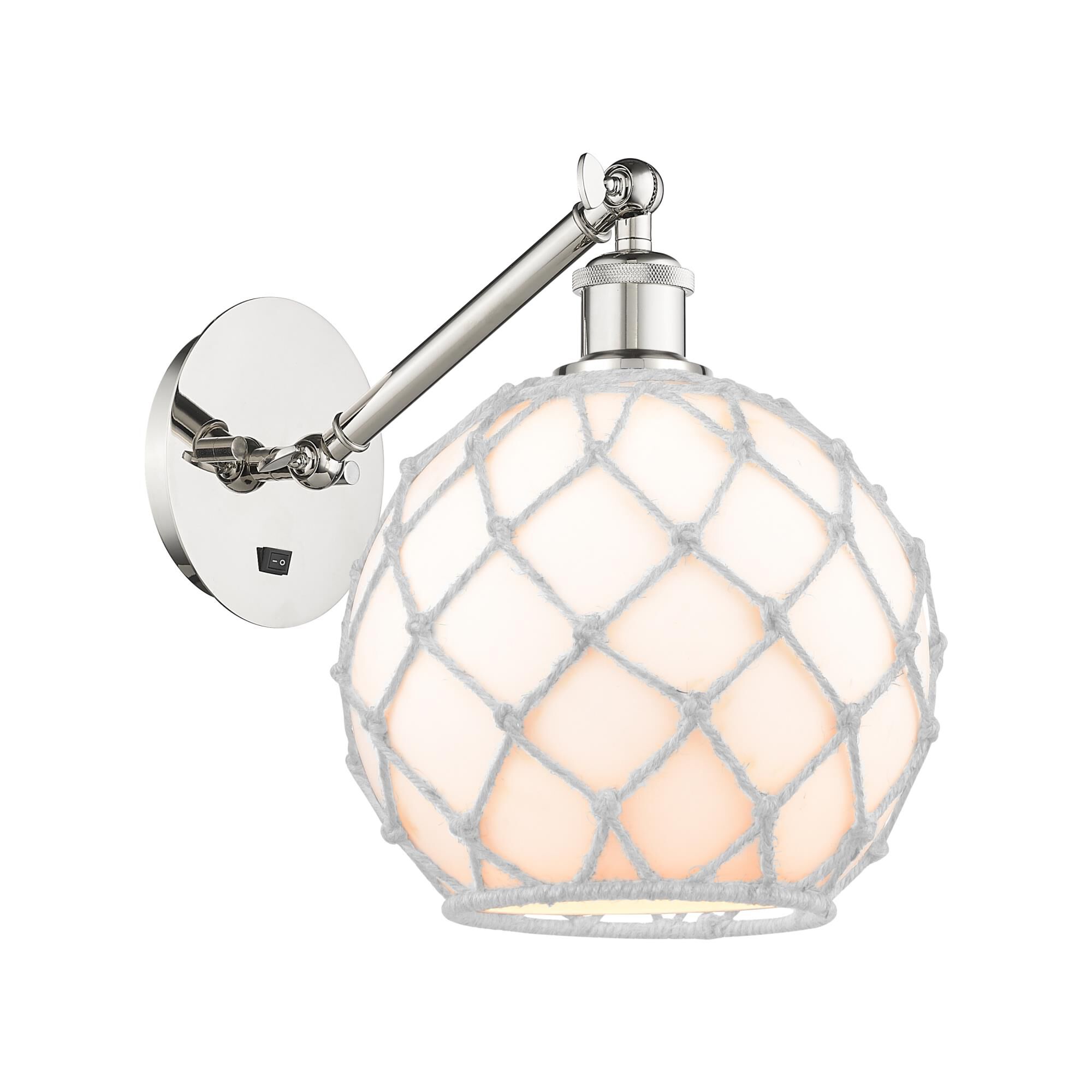 Bruno Marashlian Farmhouse Rope 10 Inch Wall Swing Lamp by Innovations Lighting