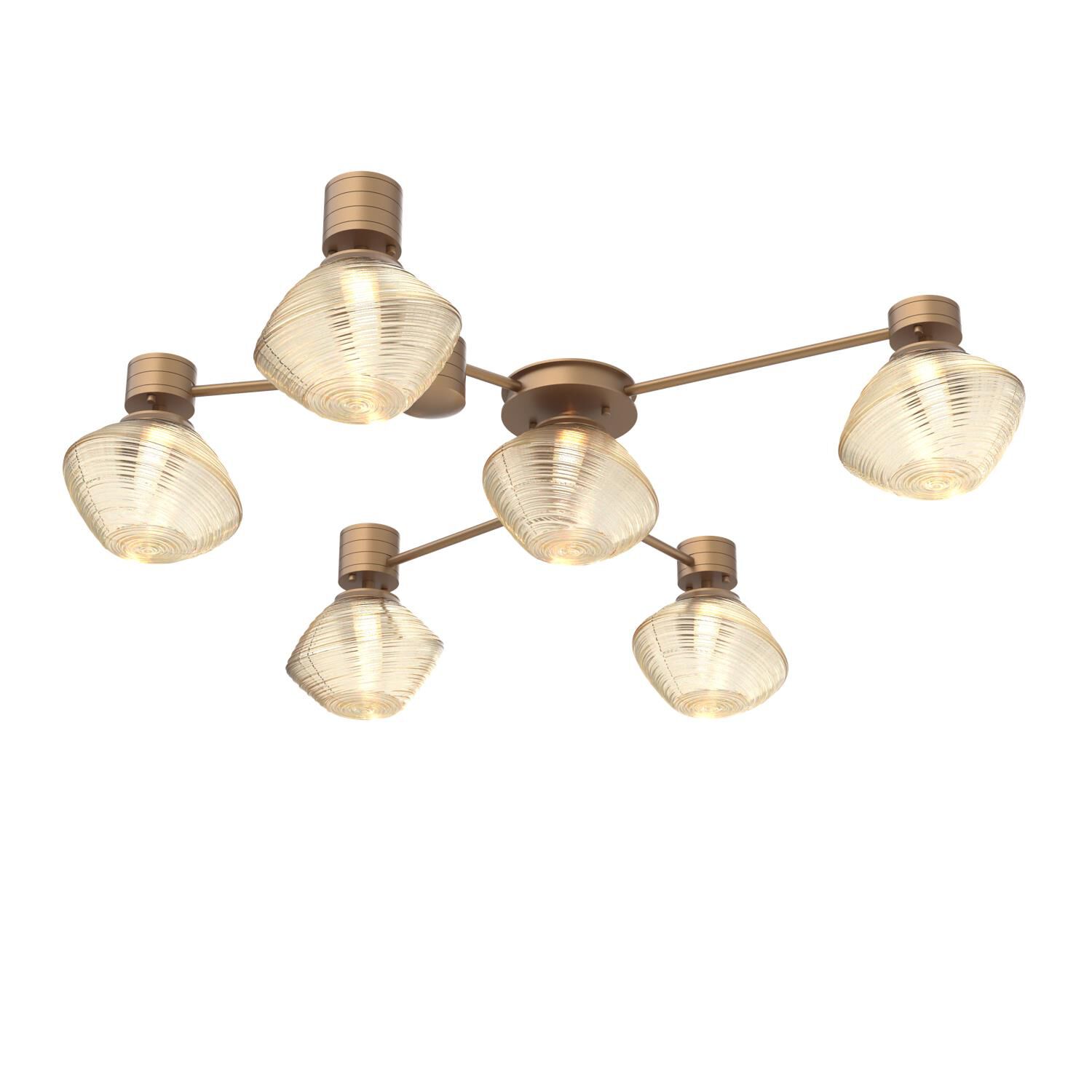 Shown in Novel Brass finish and Amber glass