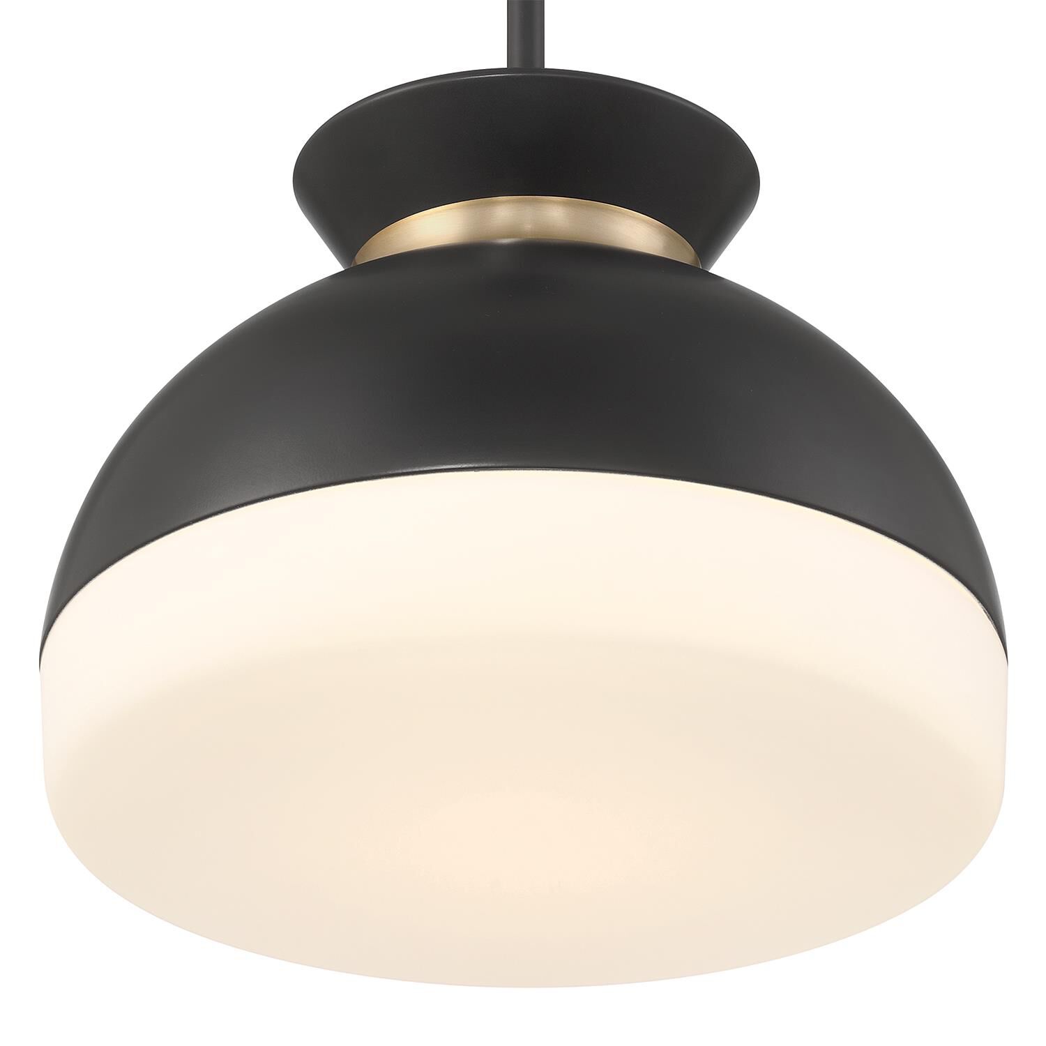 Shown in Matte Black , Vibrant Gold finish and Glass shade